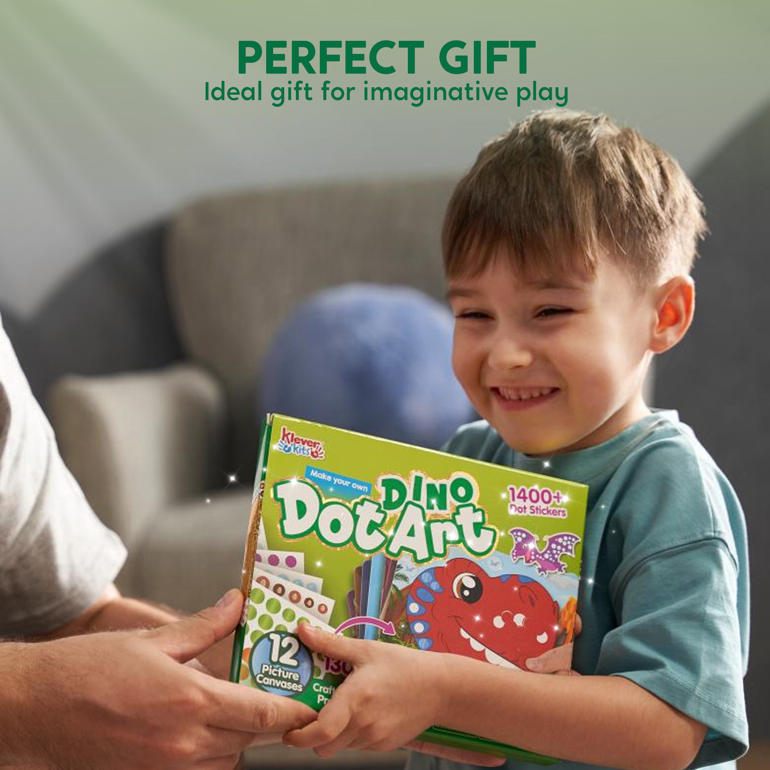 Klever Kits No-Mess Dinosaur Dot Art Sticker Kit