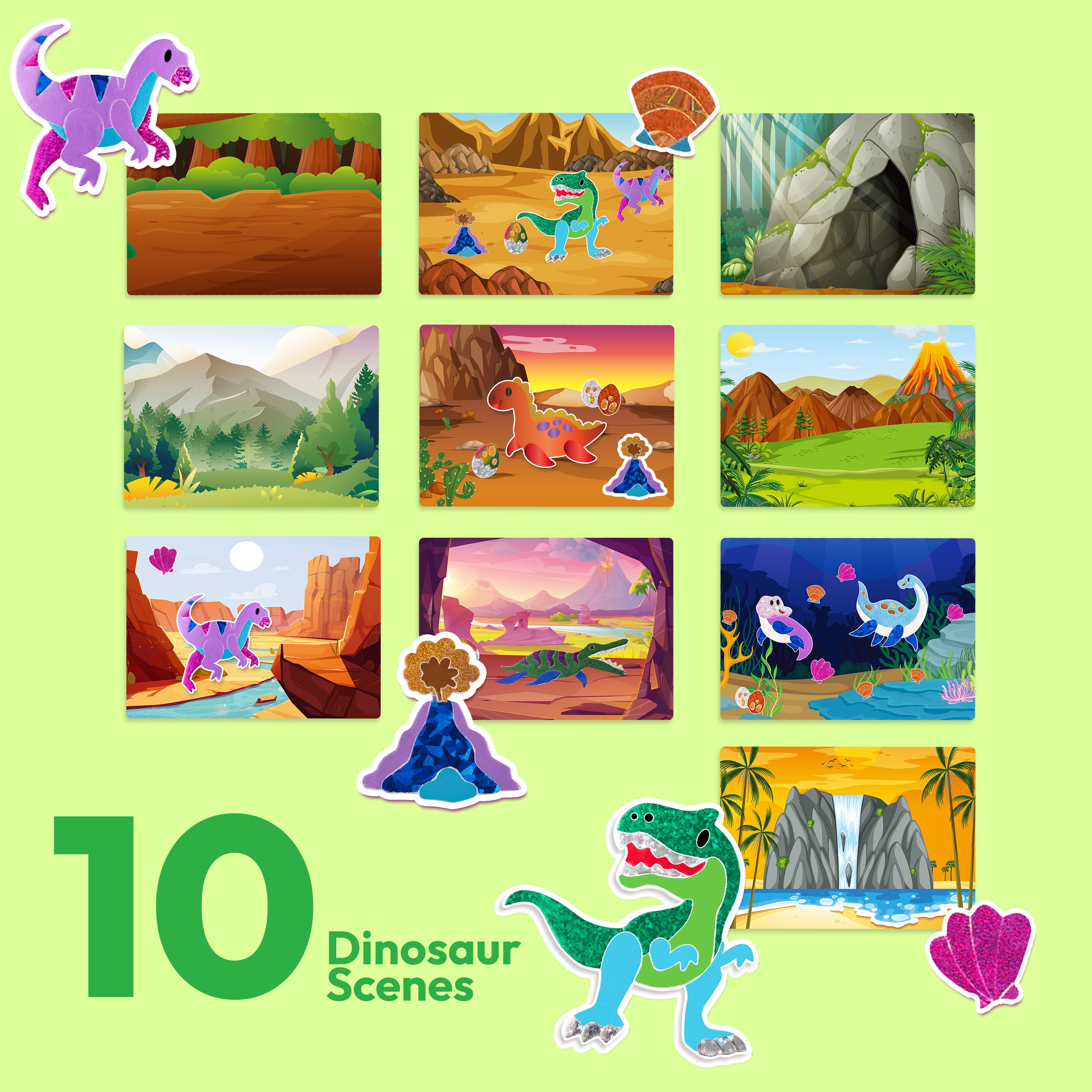 Klever Kits Dinosaur Mess-Free Foil Art & Sticker Craft Kit