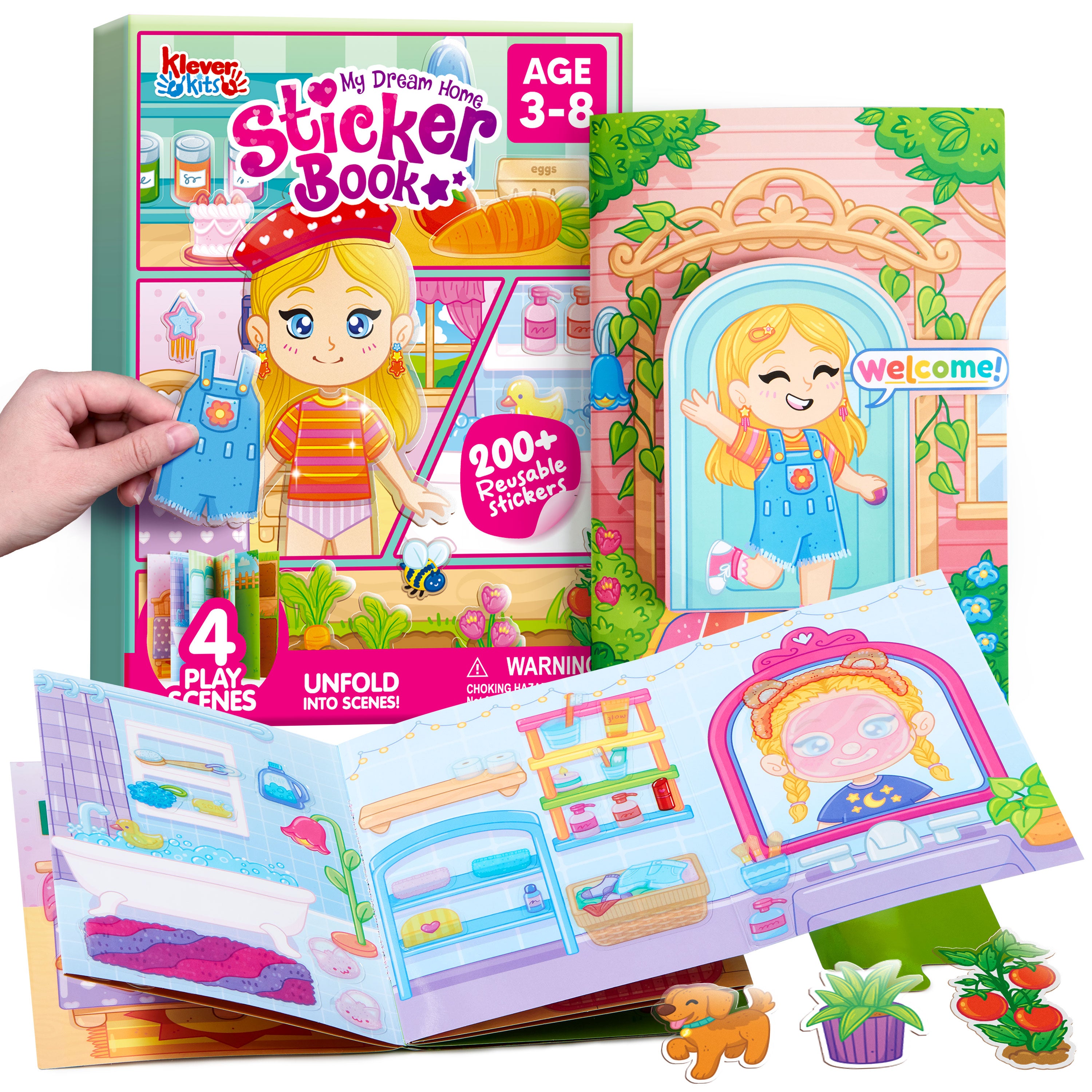 Klever Kits Reusable Sticker Book: My Dream Home (200+ Stickers)