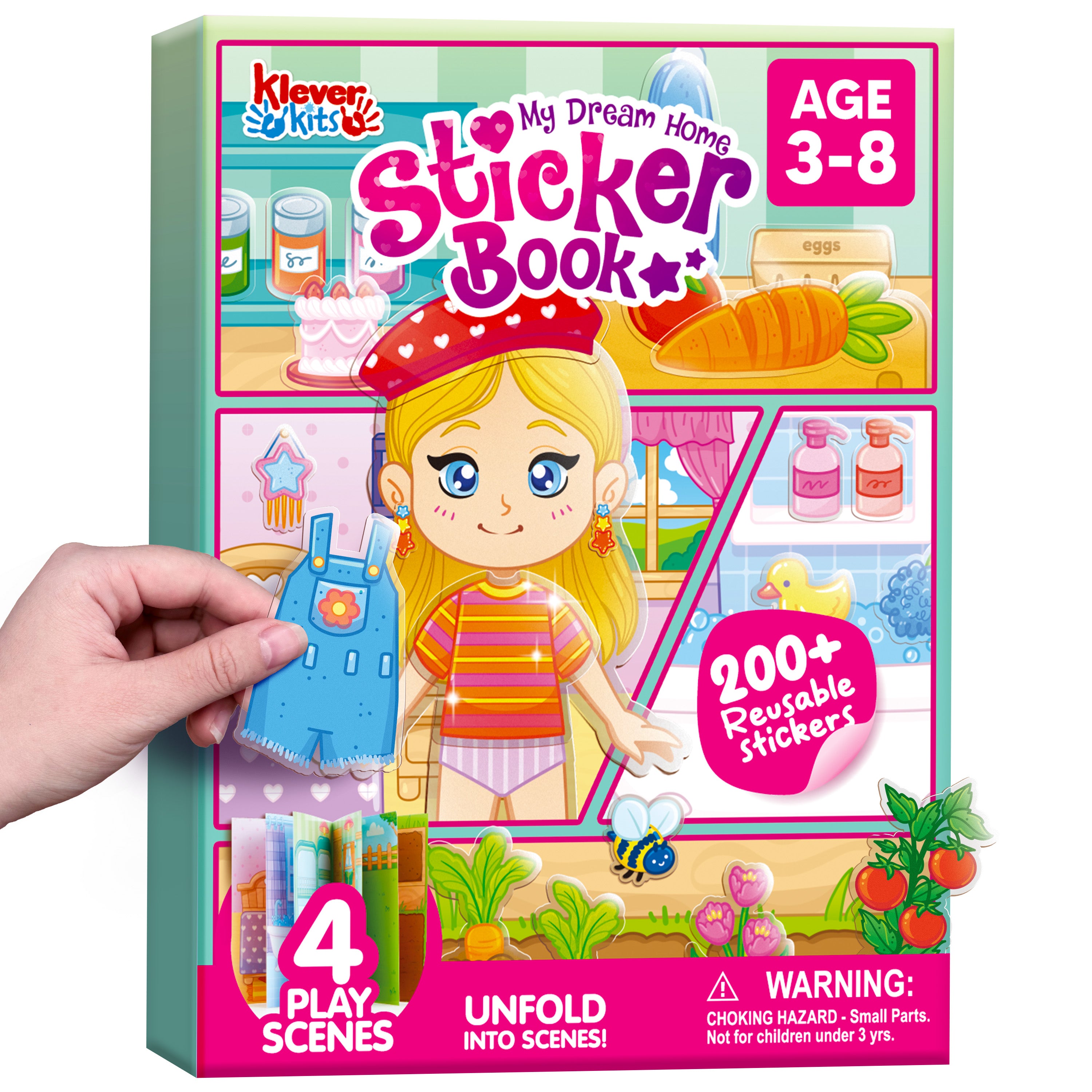 Klever Kits Reusable Sticker Book: My Dream Home (200+ Stickers)