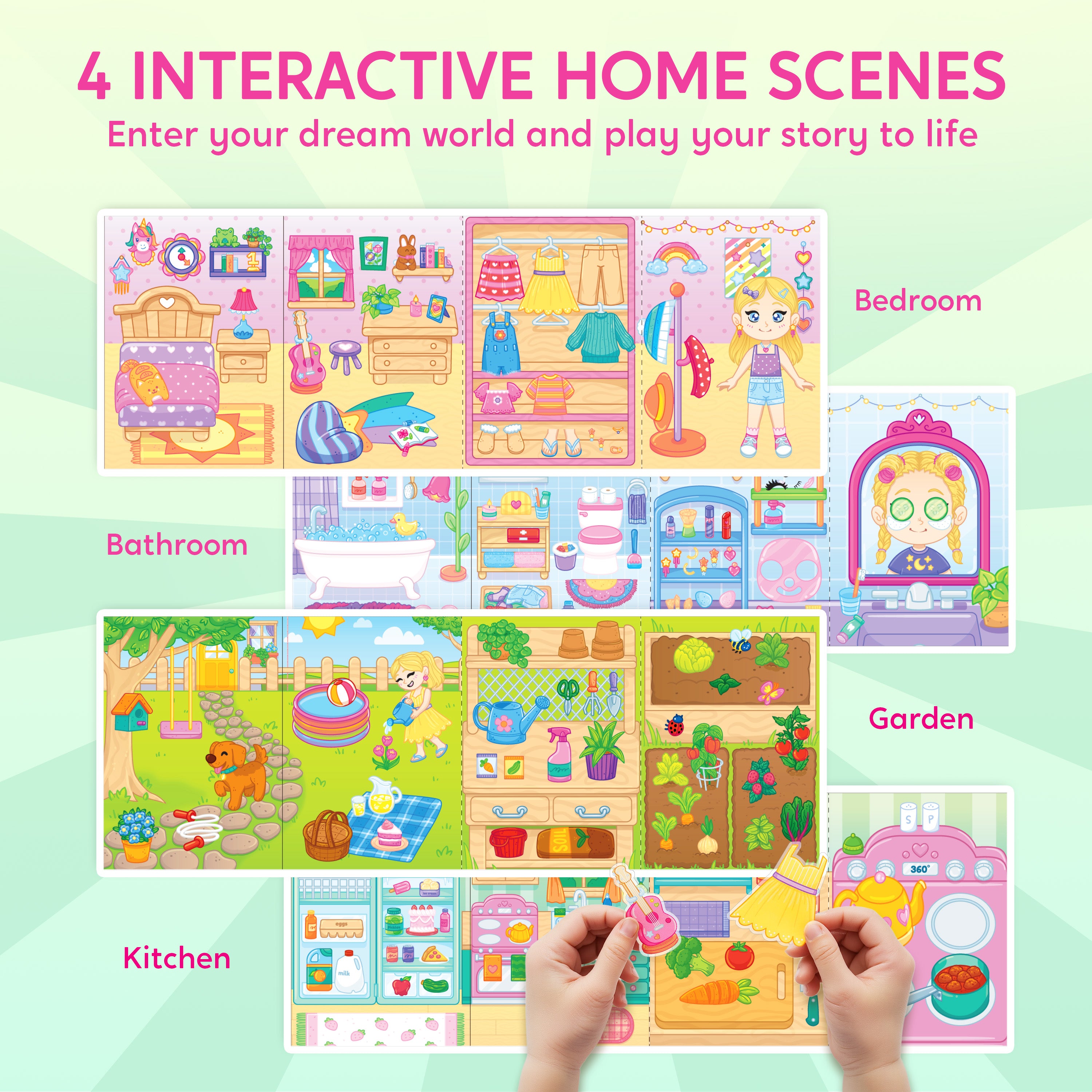 Klever Kits Reusable Sticker Book: My Dream Home (200+ Stickers)