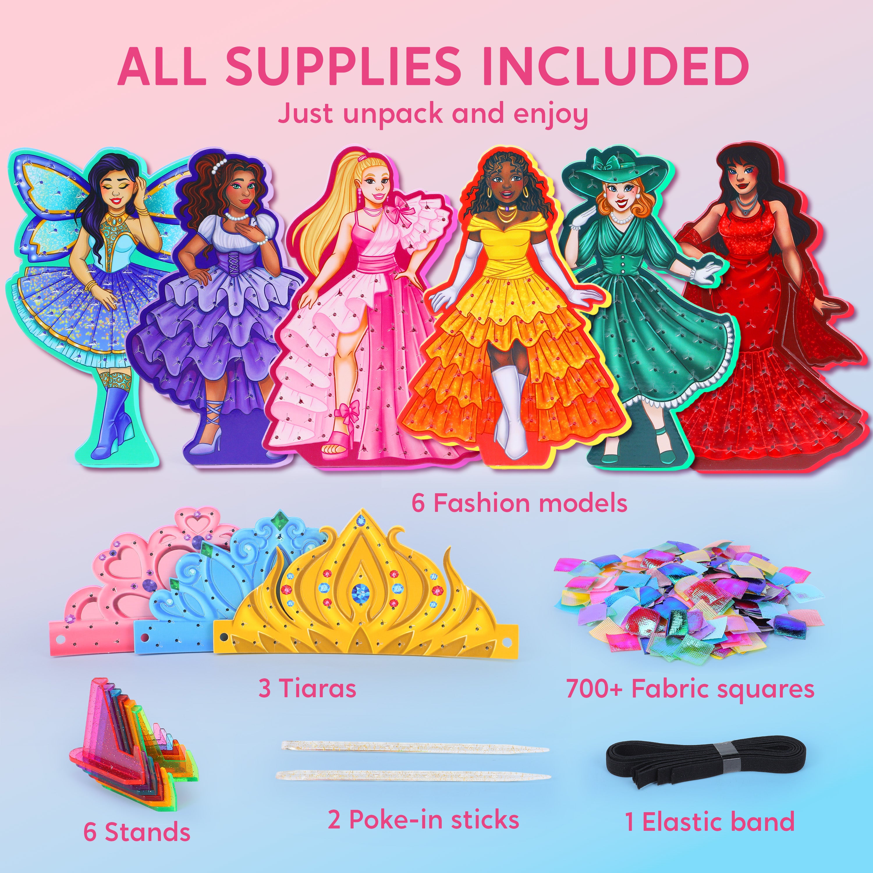 Klever Kits Princess Dress-Up Poke-in Fabric Art Kit