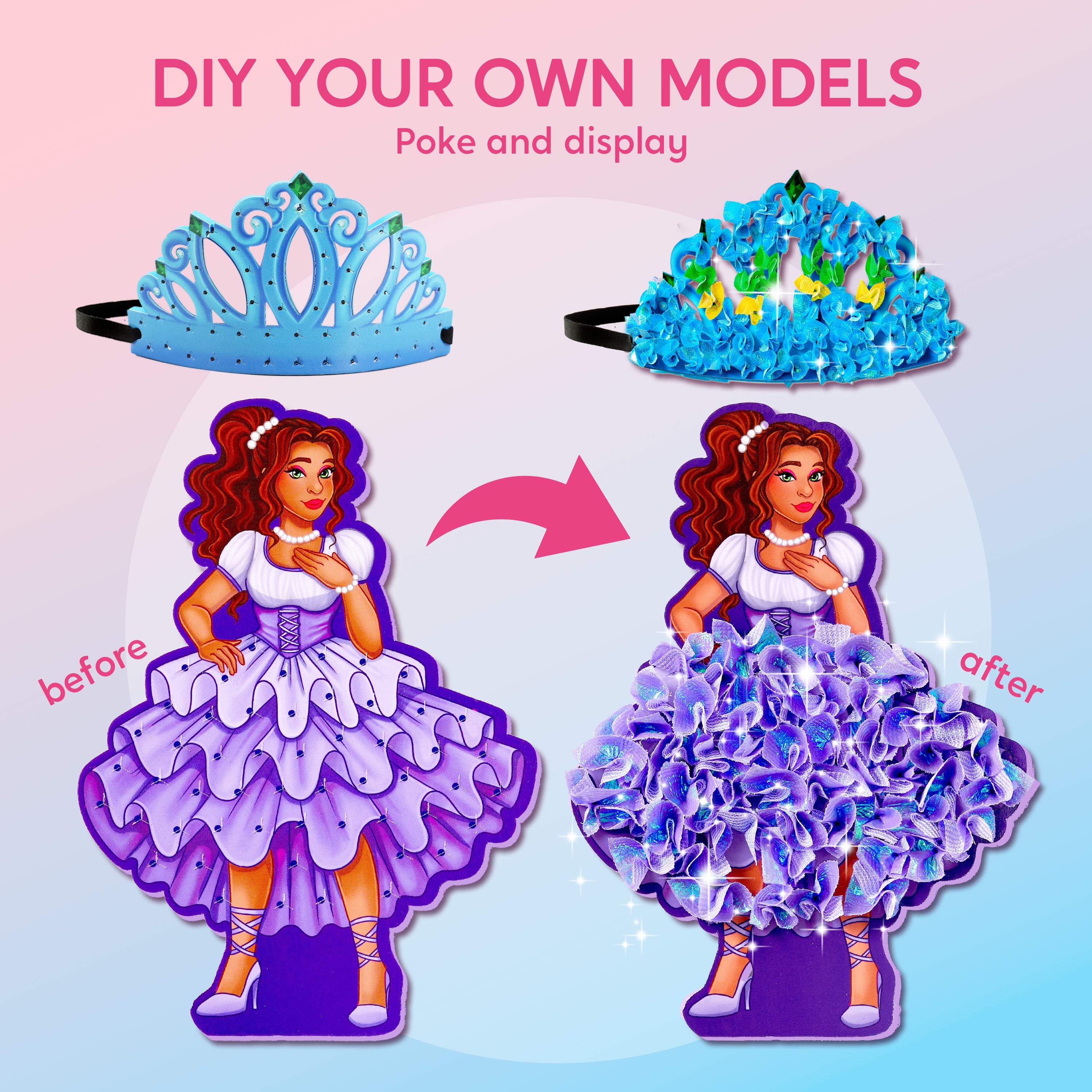Klever Kits Princess Dress-Up Poke-in Fabric Art Kit