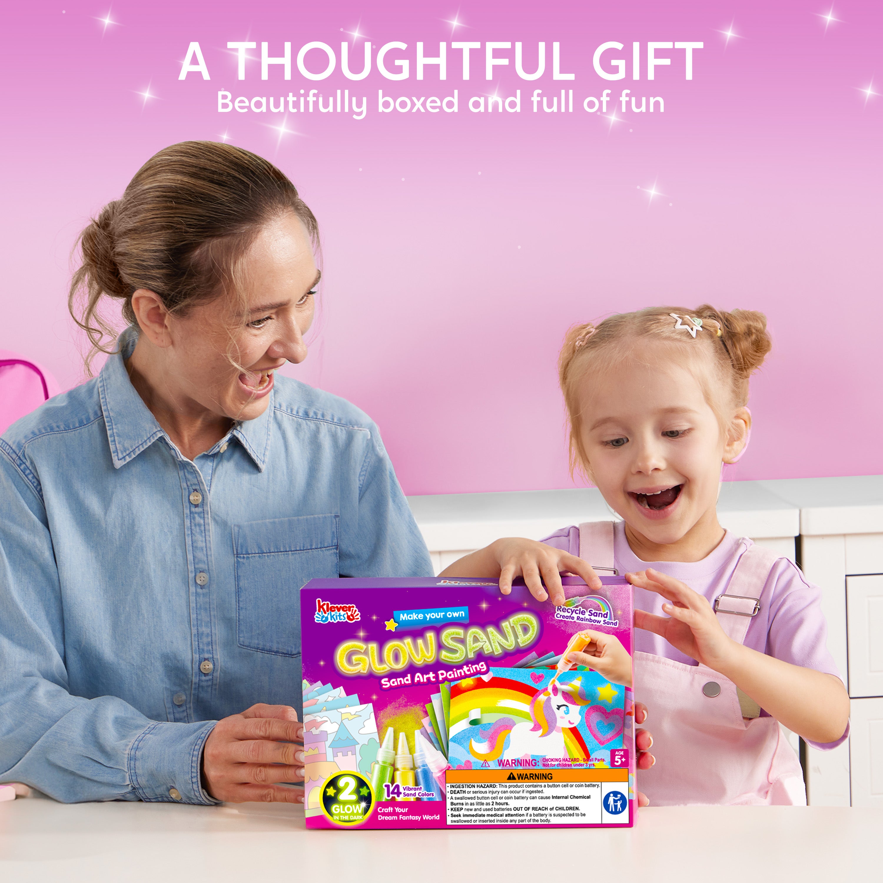 Klever Kits Glow Sand Painting Art Kit Ages 5+