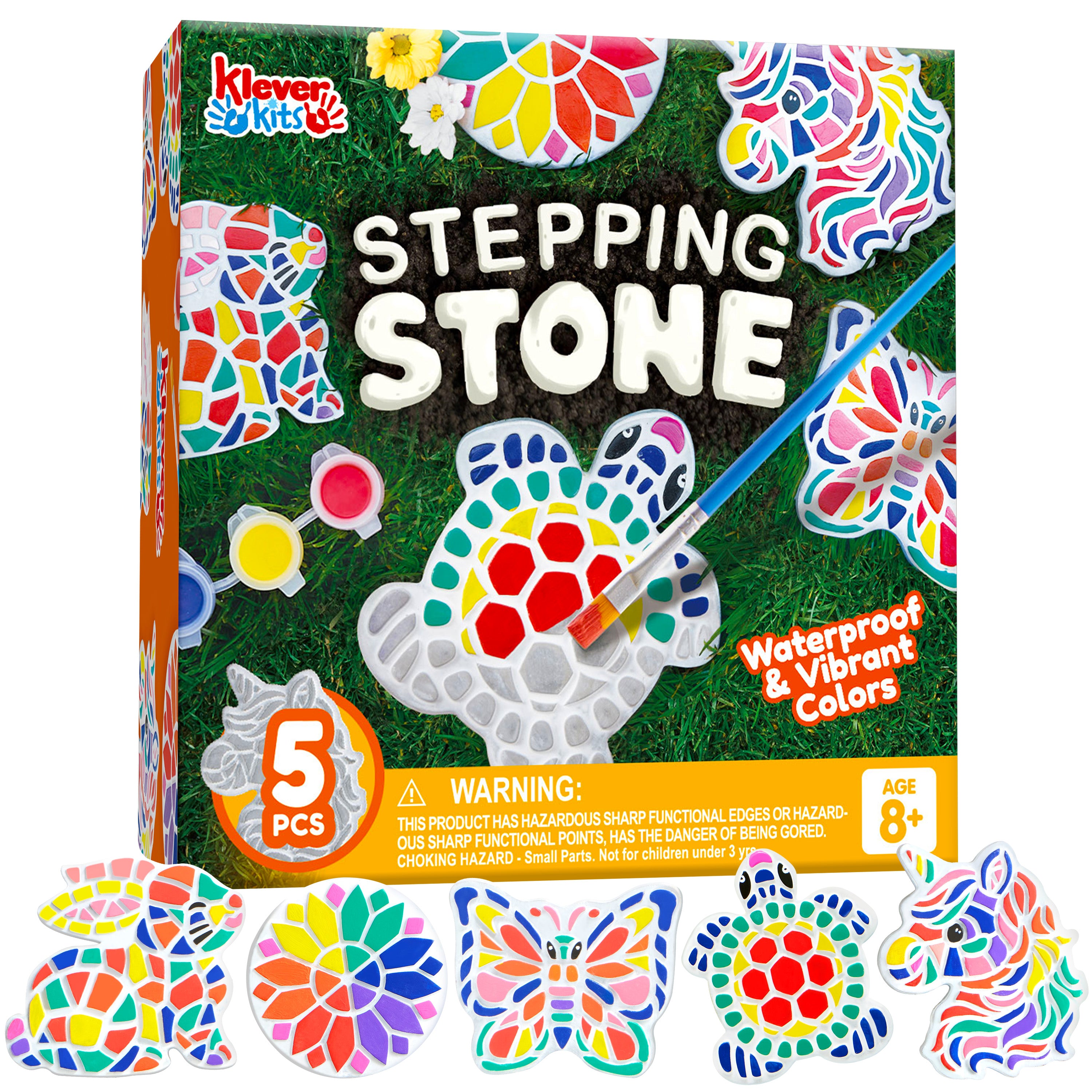 Klever Kits Garden Stepping Stone Painting Kit (Paint 5 Stones)