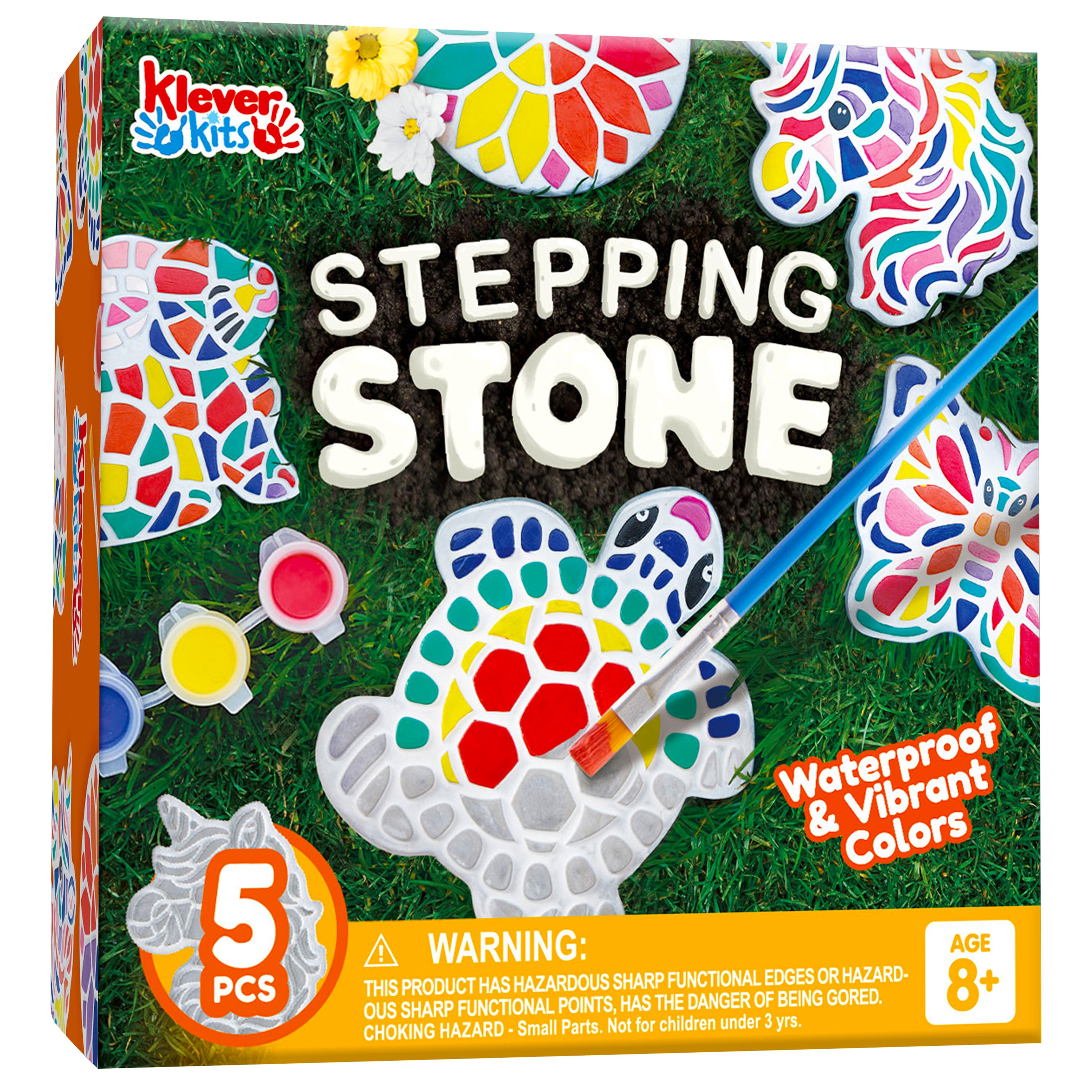 Klever Kits Garden Stepping Stone Painting Kit (Paint 5 Stones)