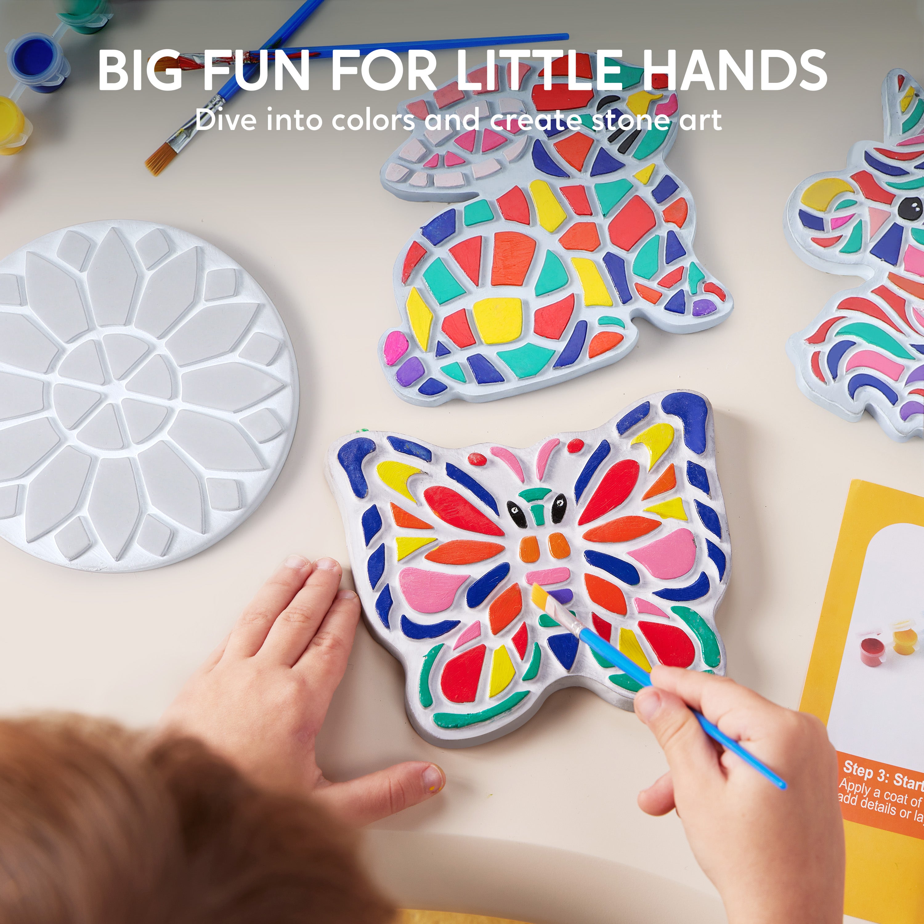 Klever Kits Garden Stepping Stone Painting Kit (Paint 5 Stones)