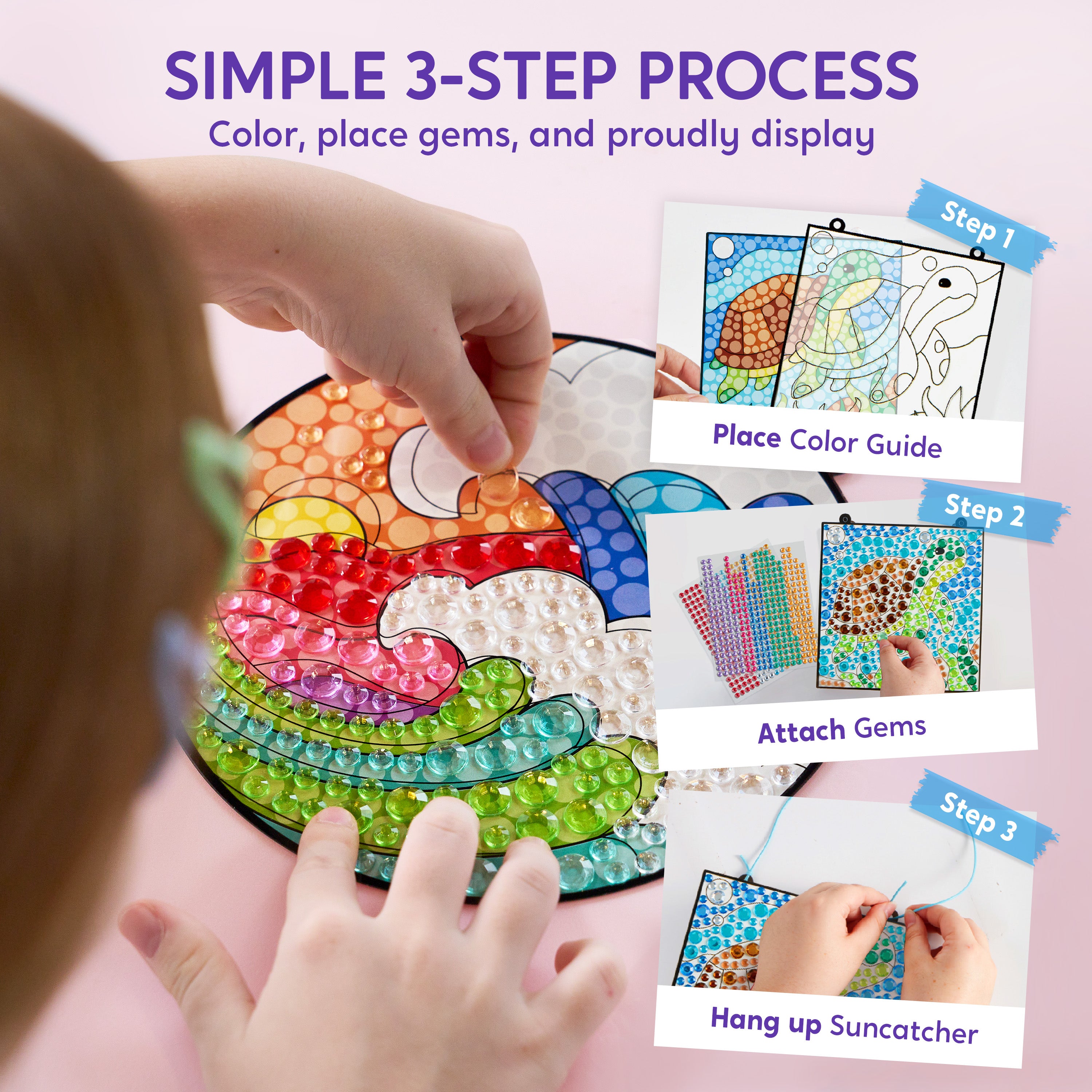 Klever Kits Gem Diamond Painting Suncatcher Kit Ages 6+
