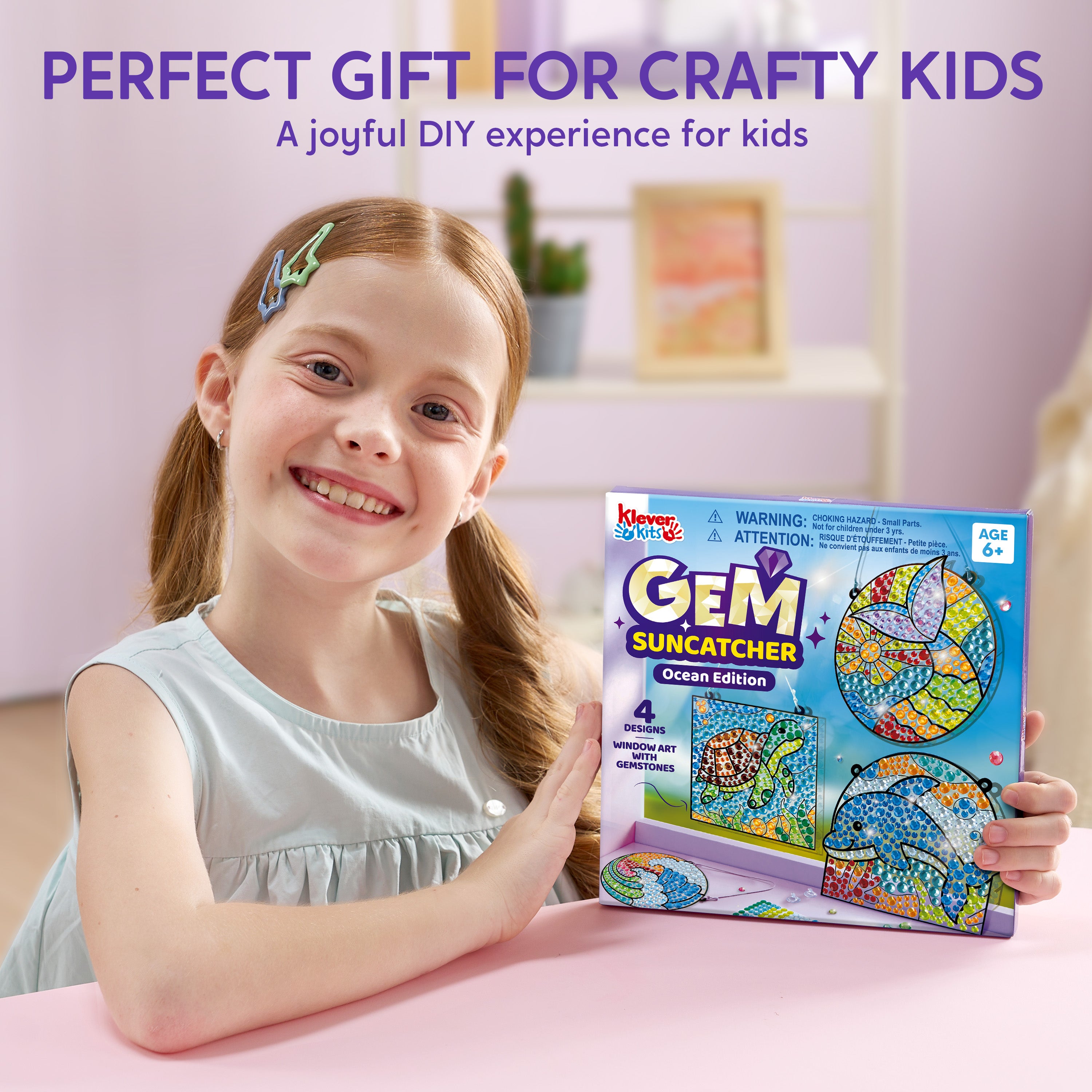 Klever Kits Gem Diamond Painting Suncatcher Kit Ages 6+