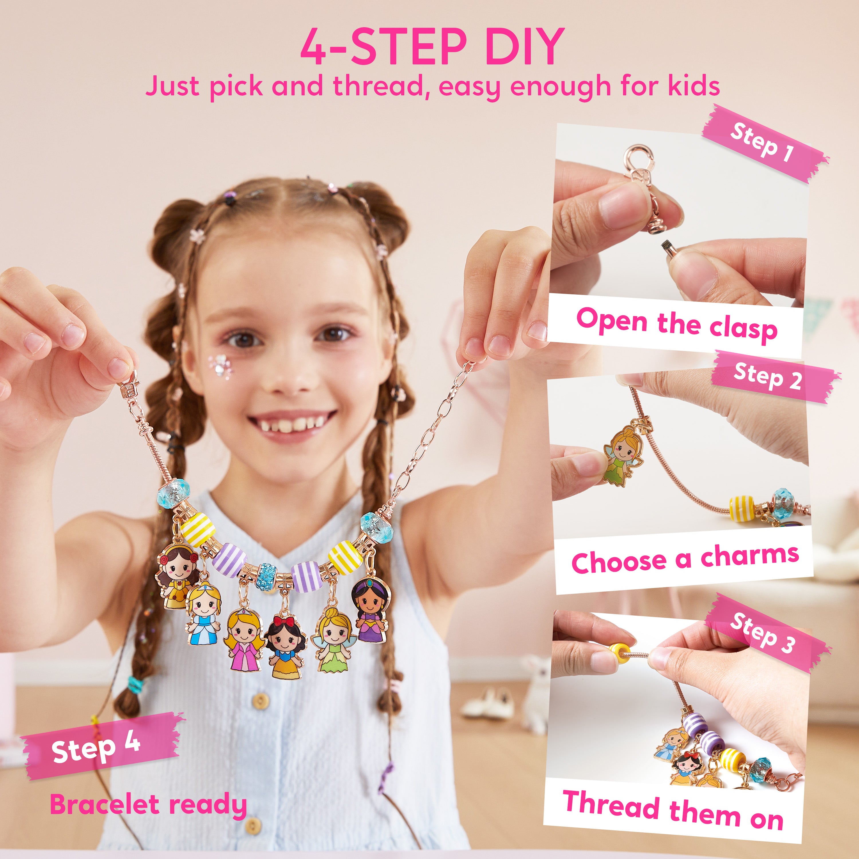 Klever Kits Princess Jewelry & Bracelet Making Kit (650+ Pcs)