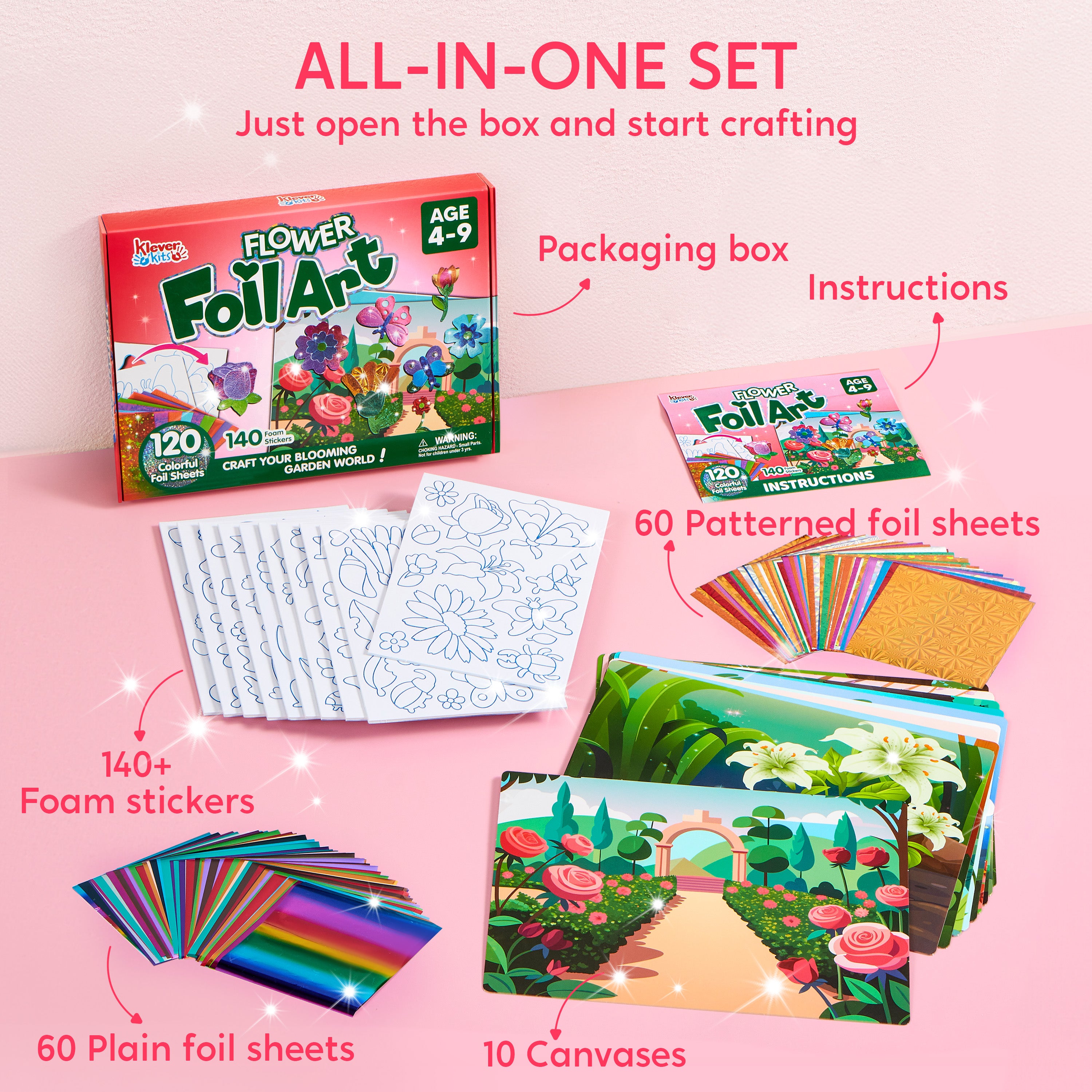 Klever Kits No-Mess Foil Art & Sticker Activity Kit