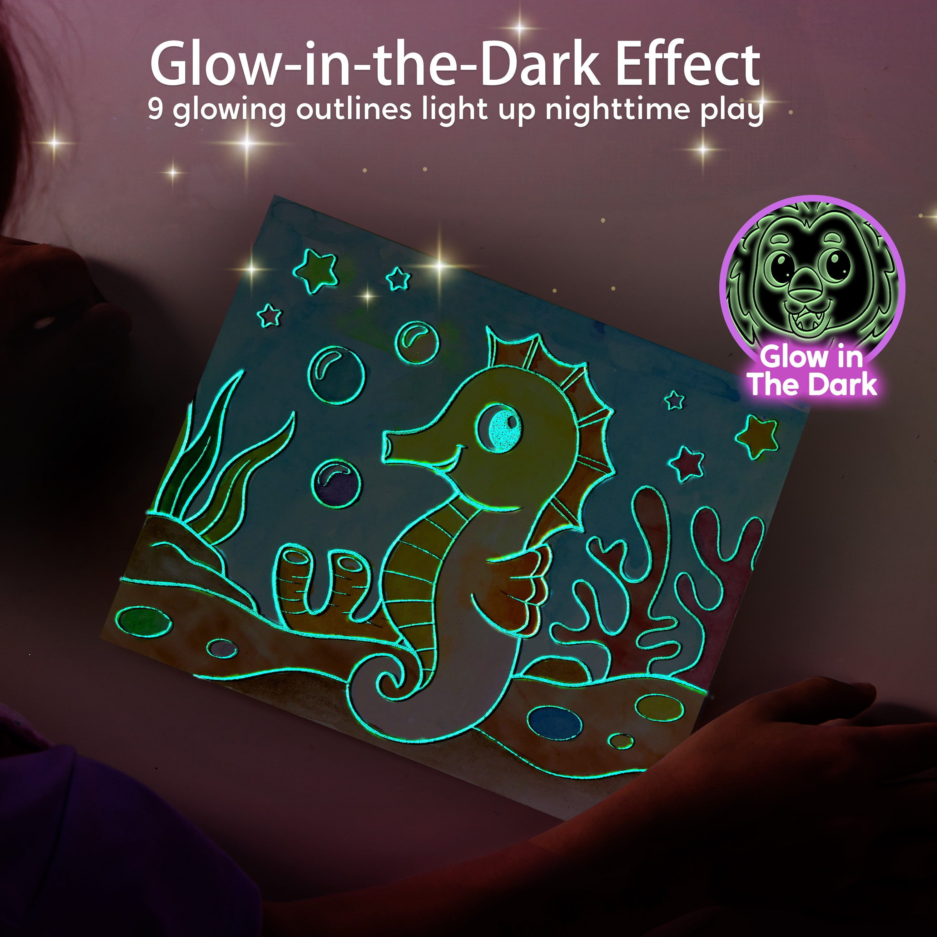 Klever Kits Glow-in-the-Dark Mess-Free Paint with Water Books (3-Pack)