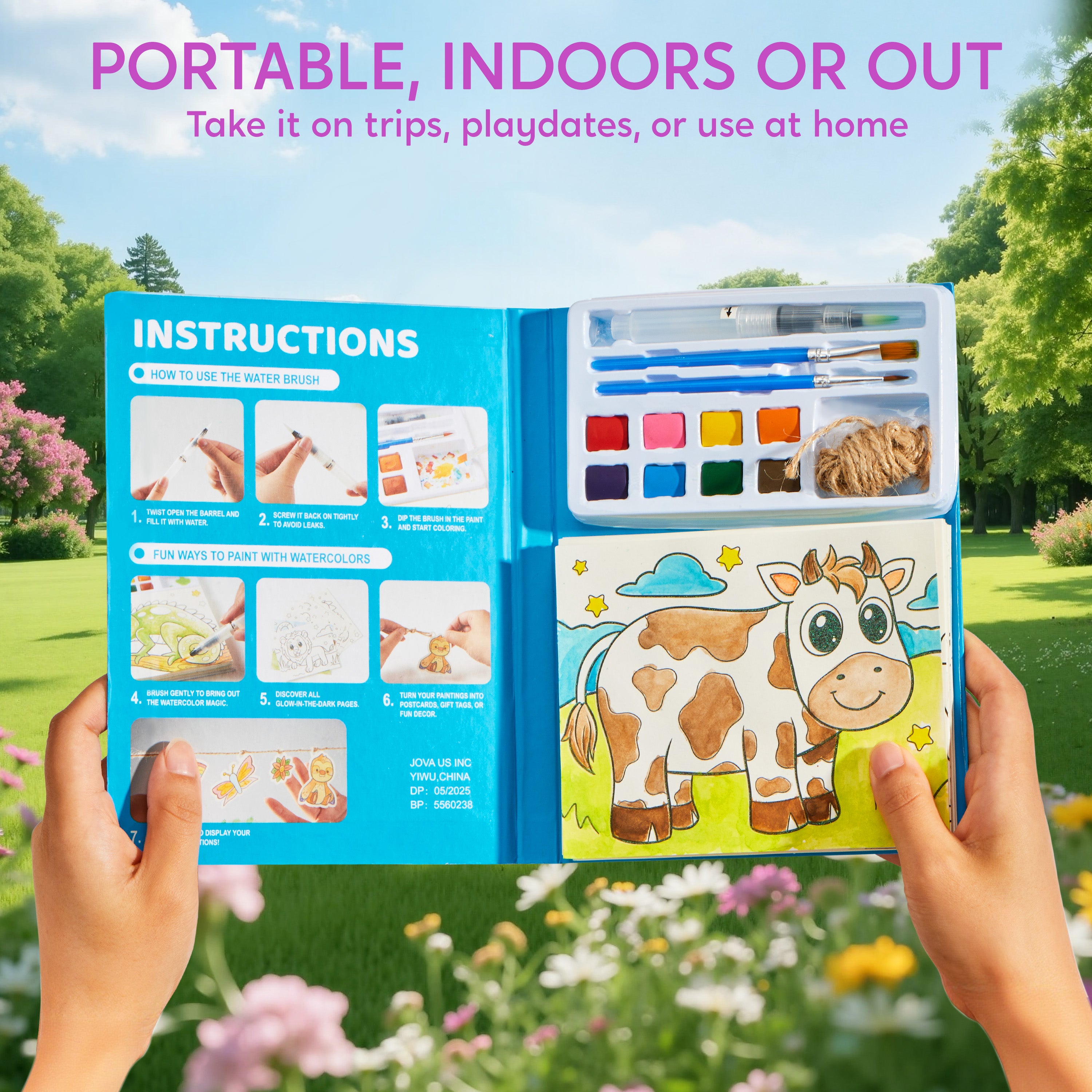 Klever Kits Glow-in-the-Dark Mess-Free Paint with Water Books (3-Pack)