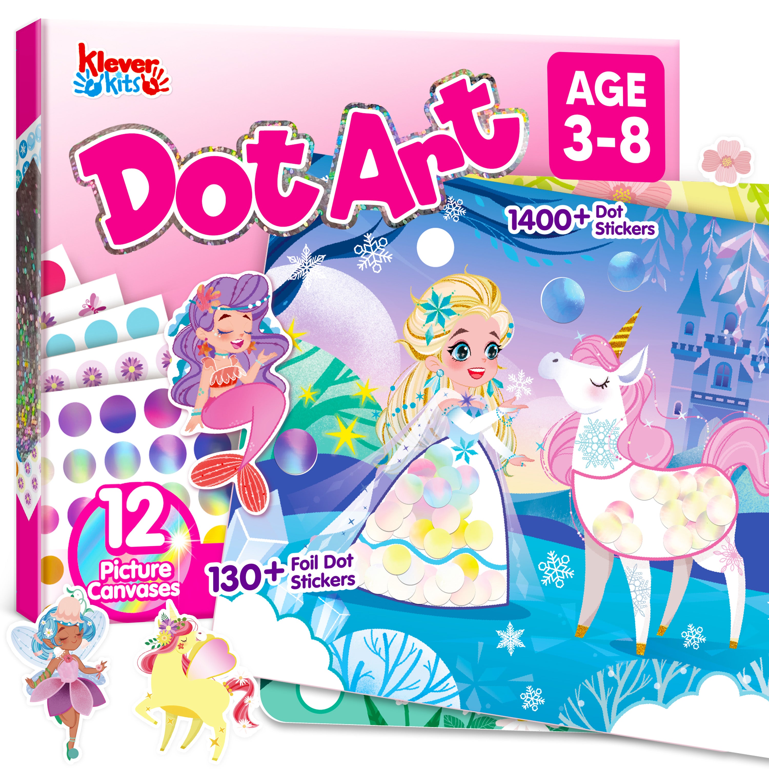 Klever Kits Princess Mess-Free Dot Art & Sticker Craft Set