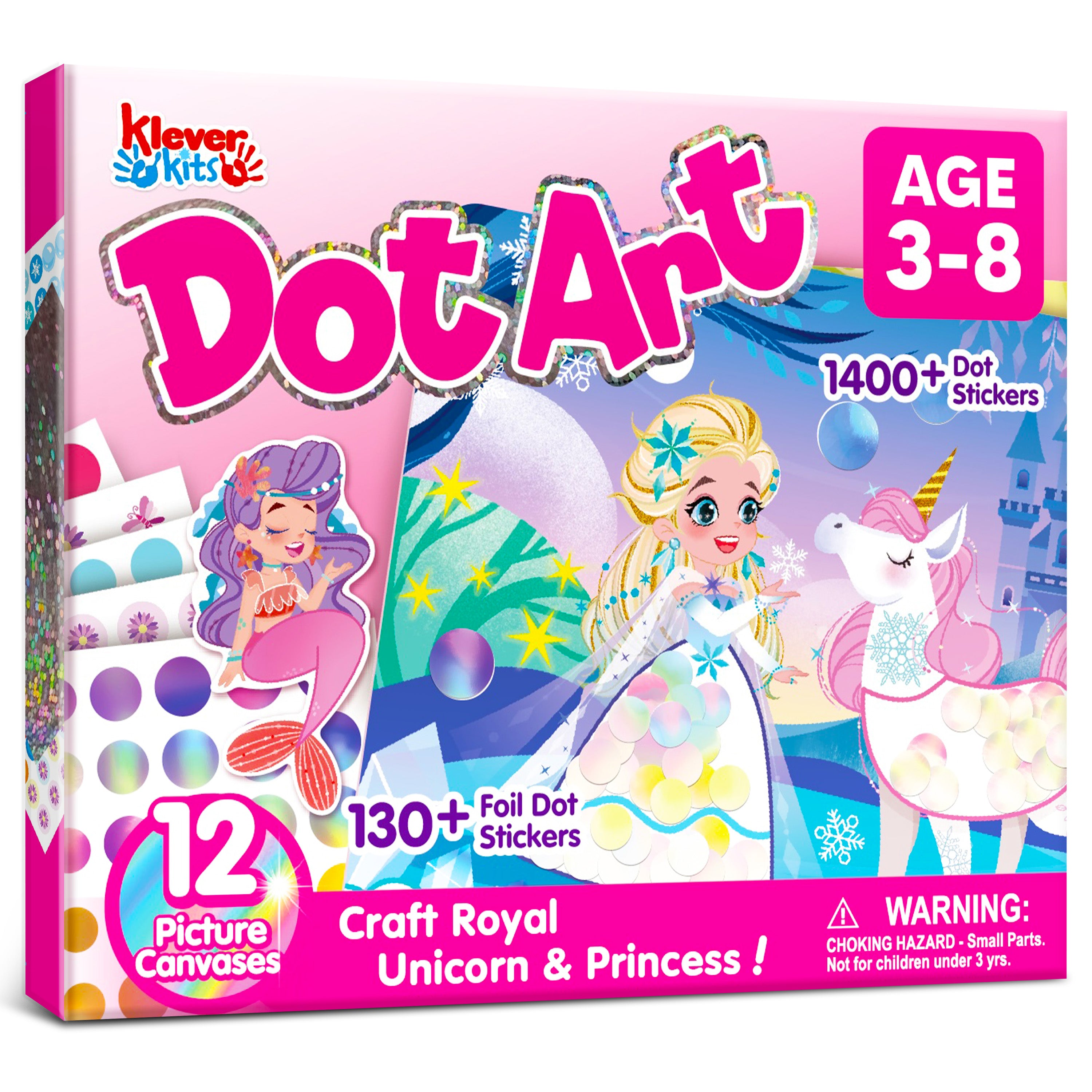 Klever Kits Princess Mess-Free Dot Art & Sticker Craft Set