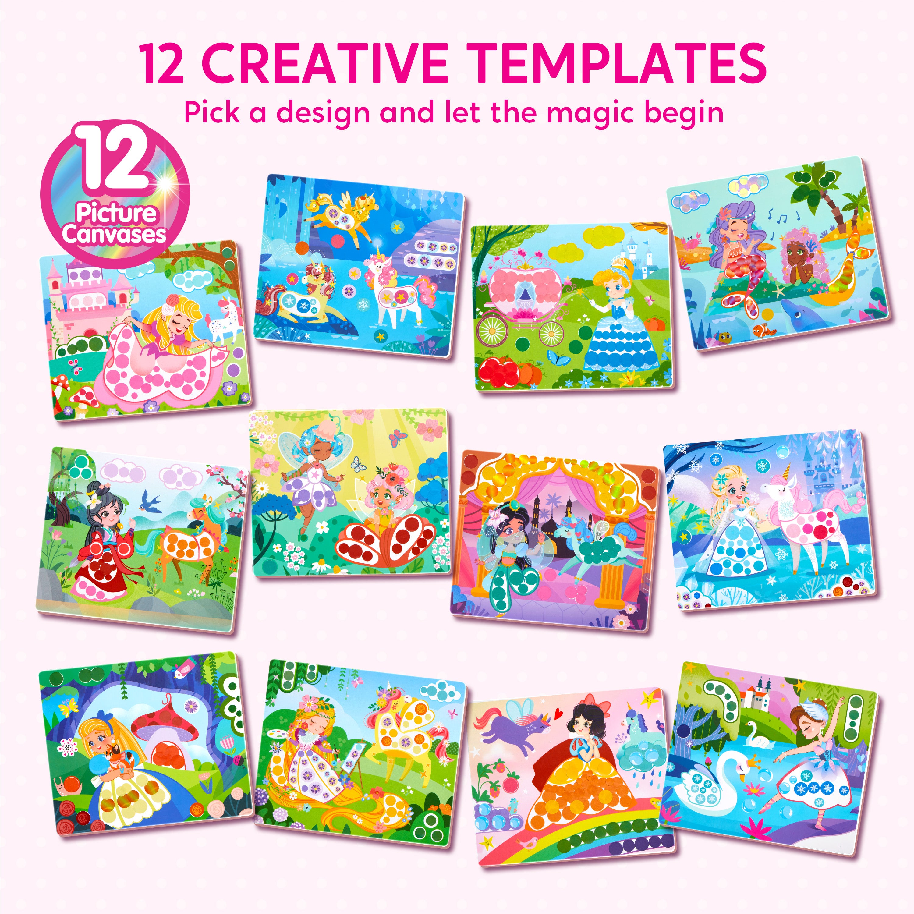 Klever Kits Princess Mess-Free Dot Art & Sticker Craft Set