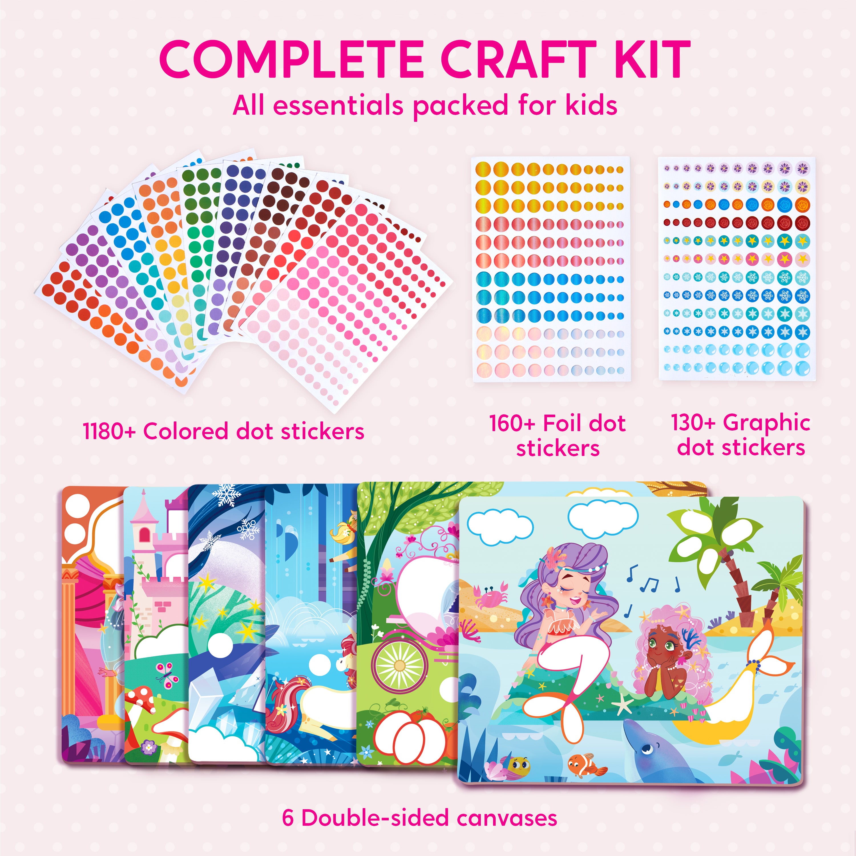 Klever Kits Princess Mess-Free Dot Art & Sticker Craft Set