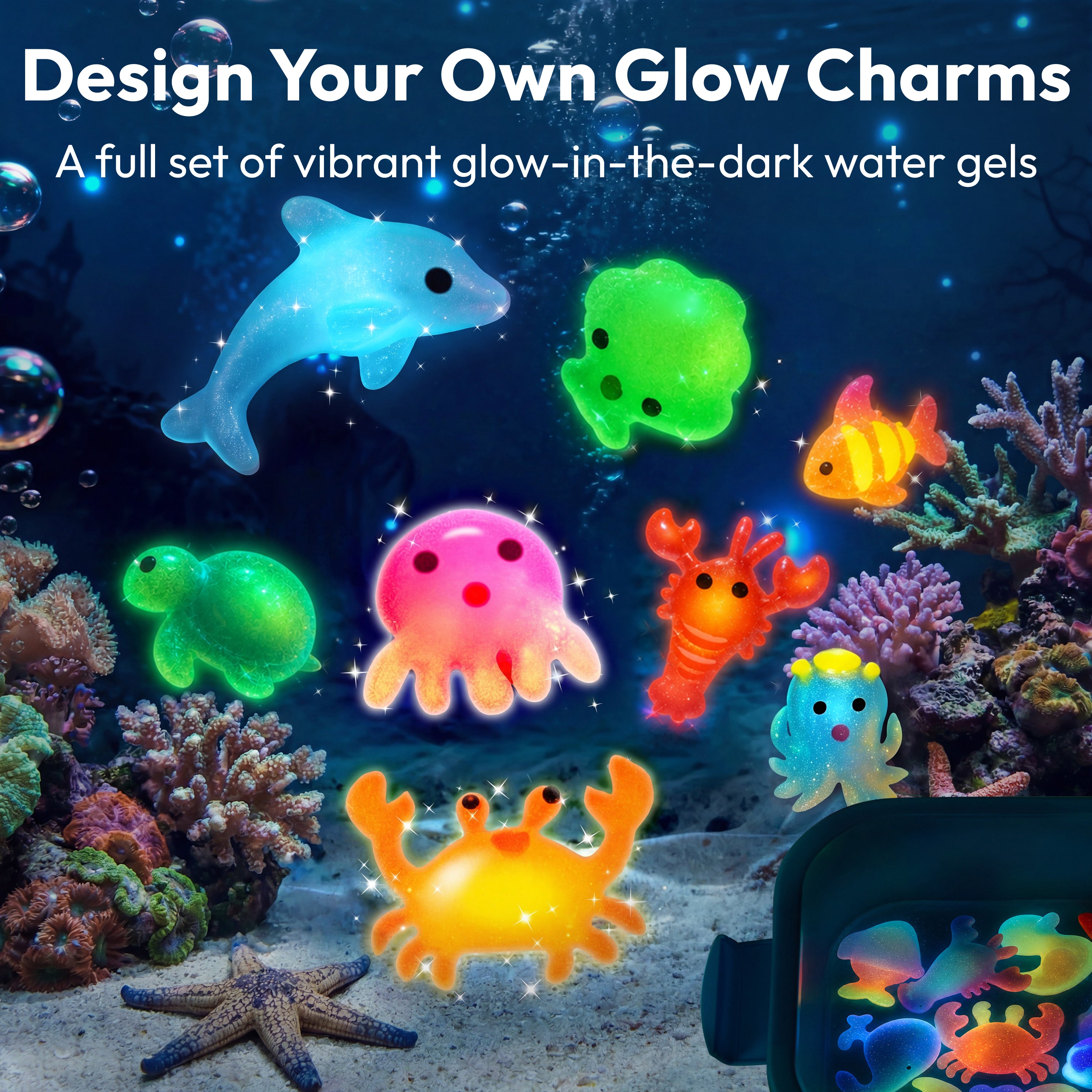 Klever Kits Glow Water Gel Toy Kit with Molds (10-Pack)
