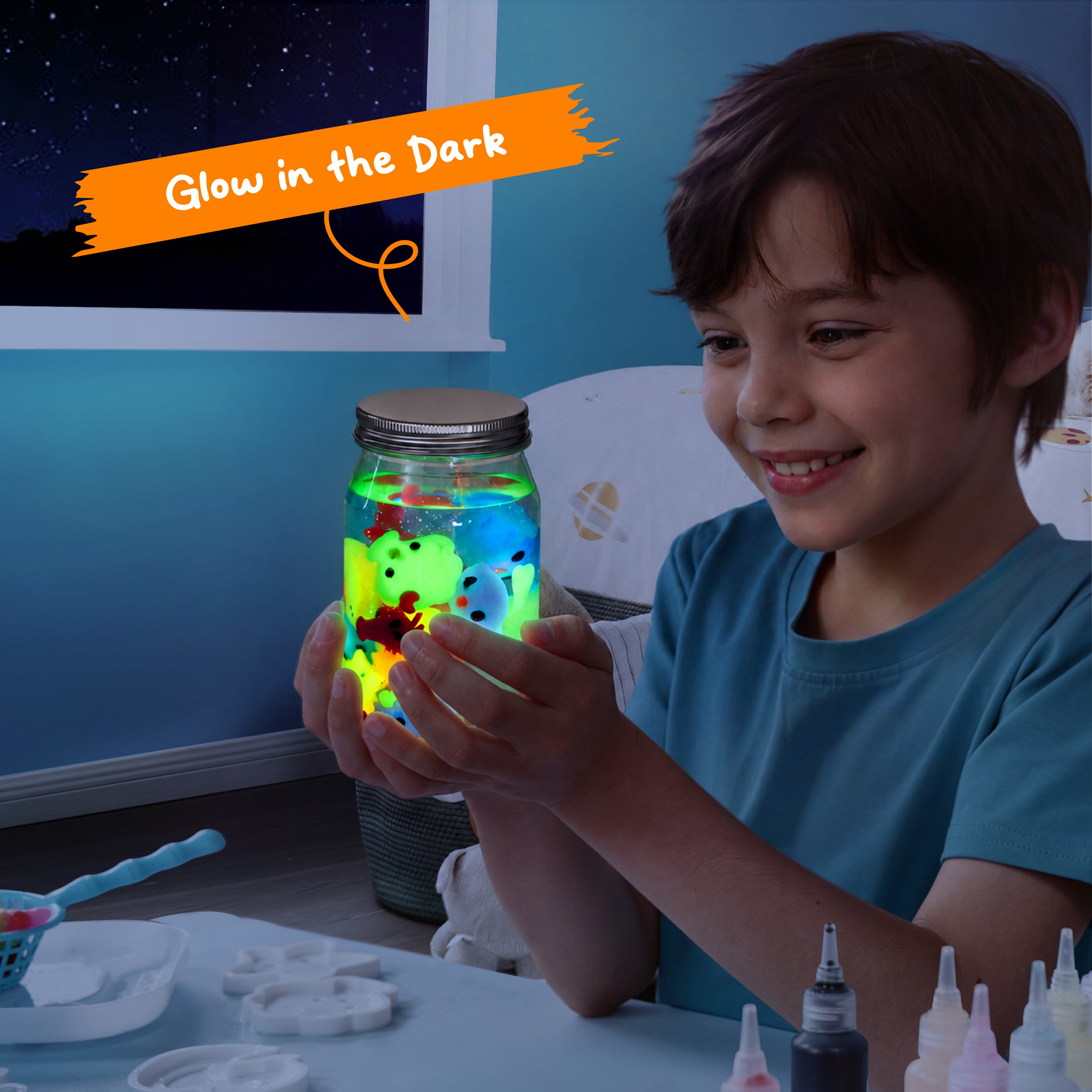 Klever Kits Glow Water Gel Toy Kit with Molds (10-Pack)