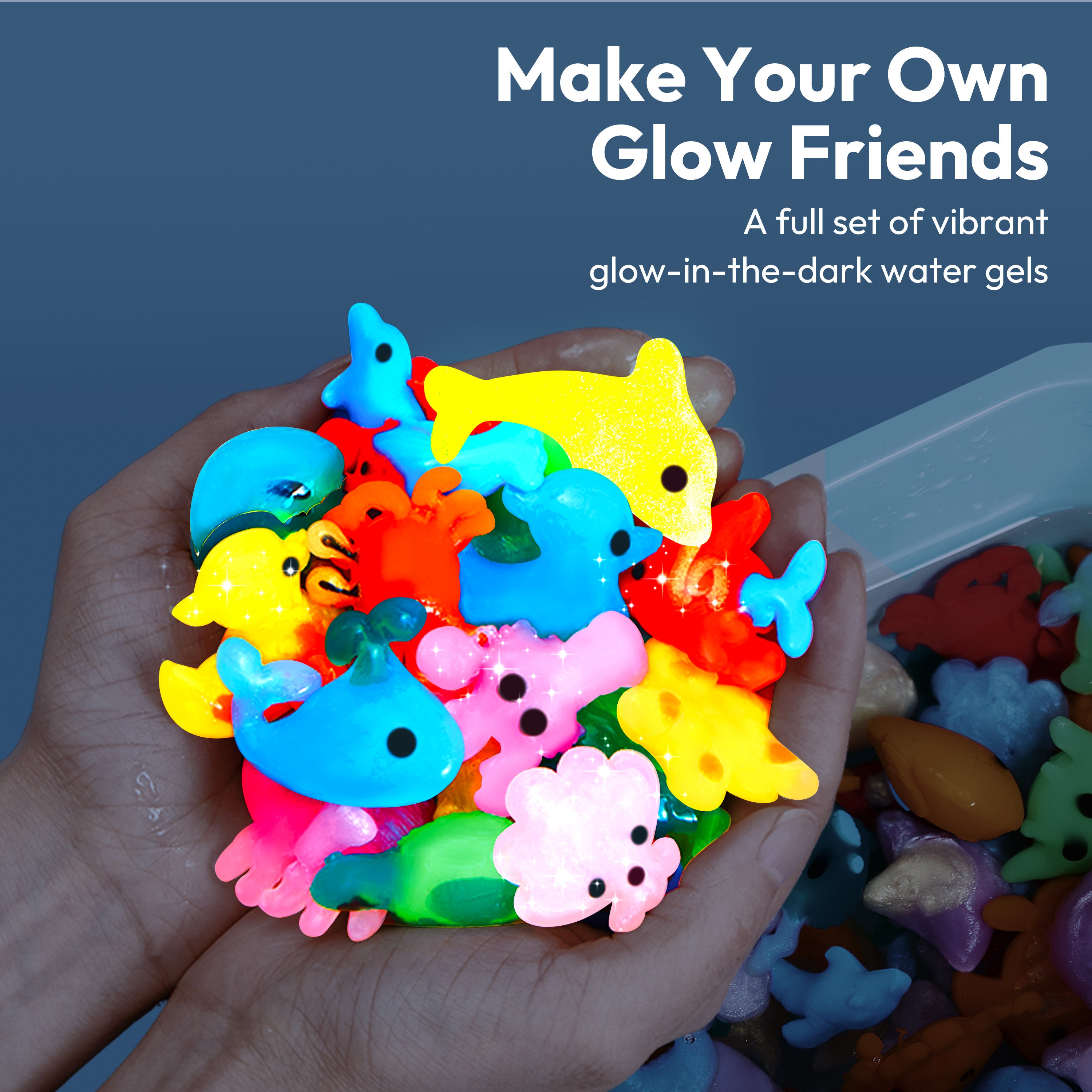 Klever Kits Glow Water Gel Toy Kit with Molds (10-Pack)