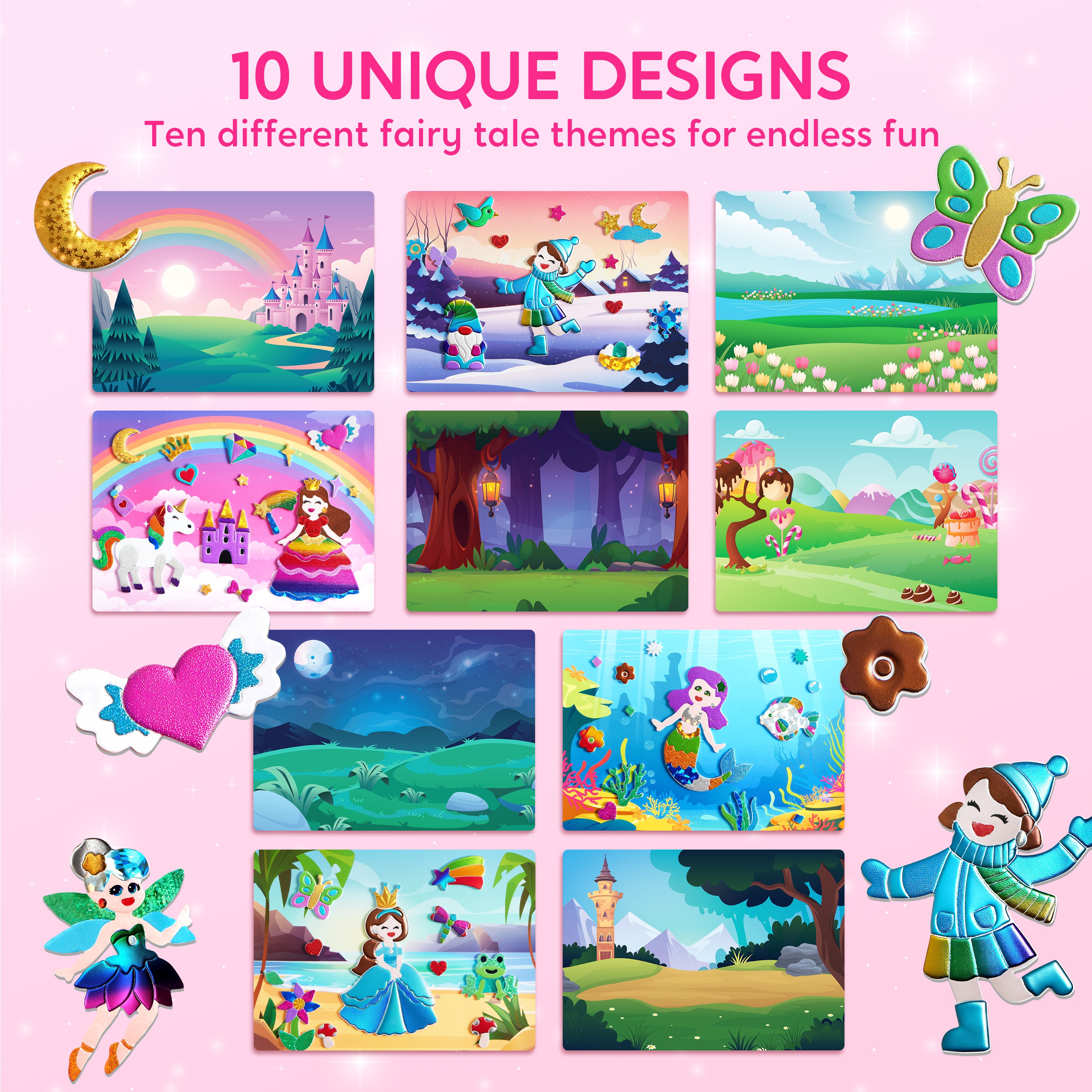 Klever Kits Princess Mess-Free Foil Art & Sticker Craft Kit