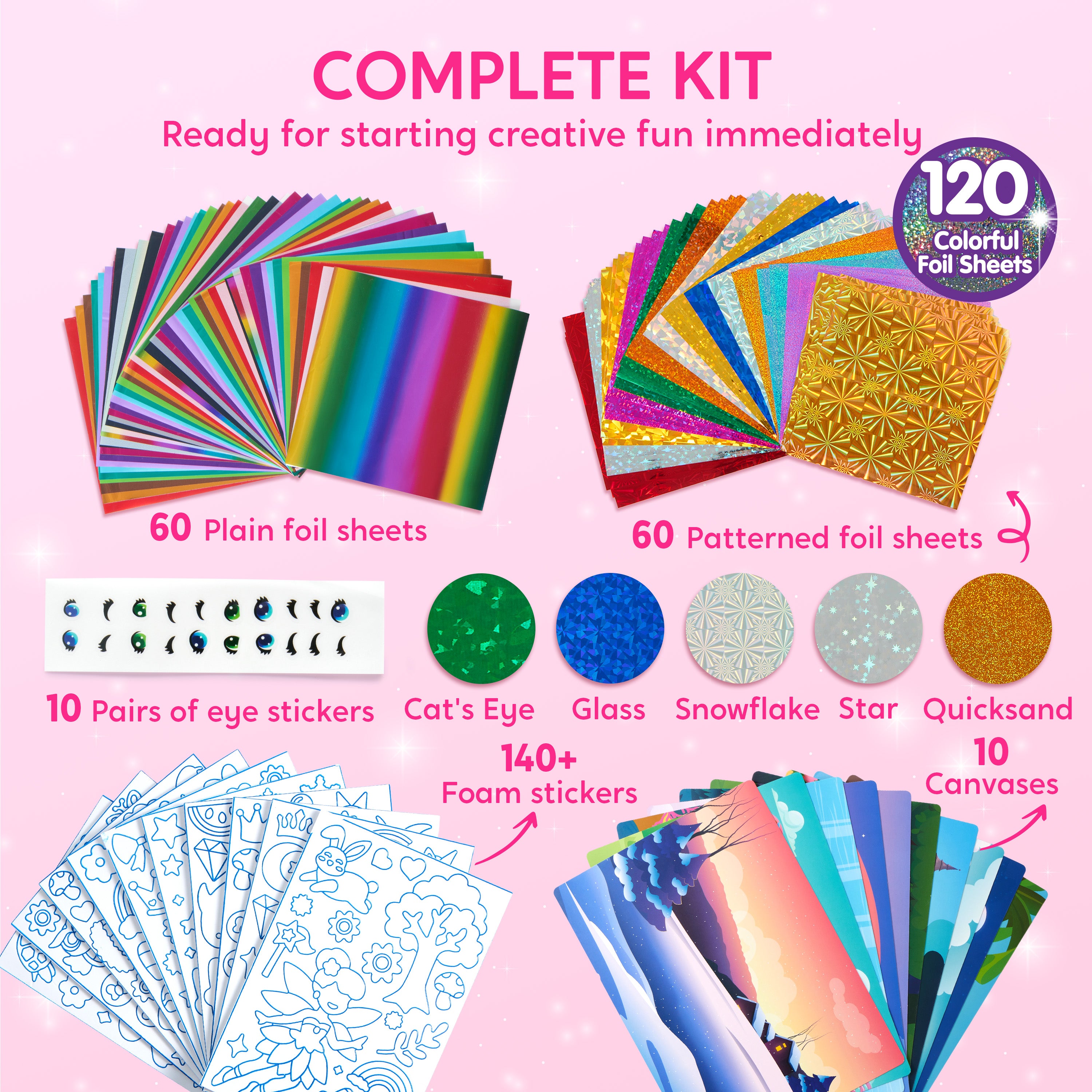 Klever Kits Princess Mess-Free Foil Art & Sticker Craft Kit