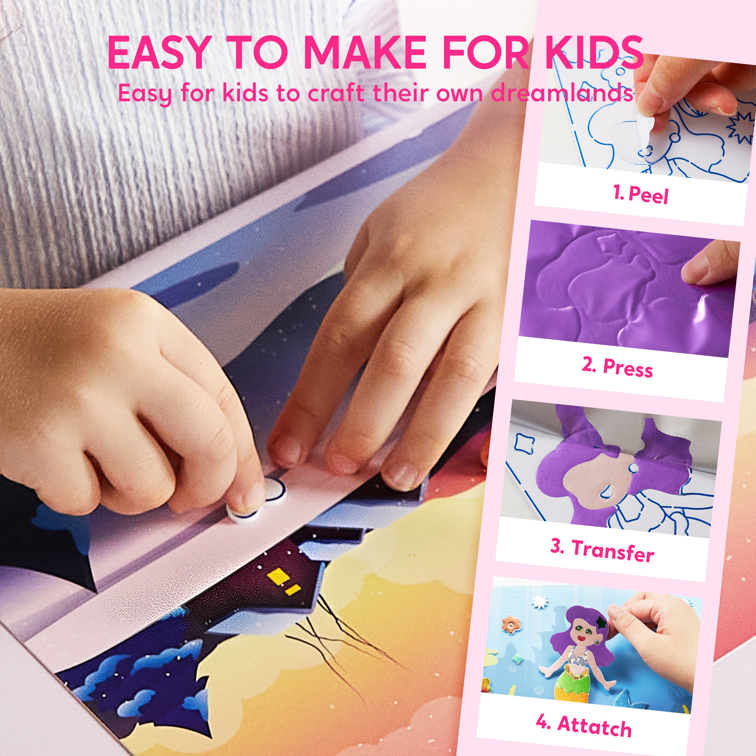 Klever Kits Princess Mess-Free Foil Art & Sticker Craft Kit