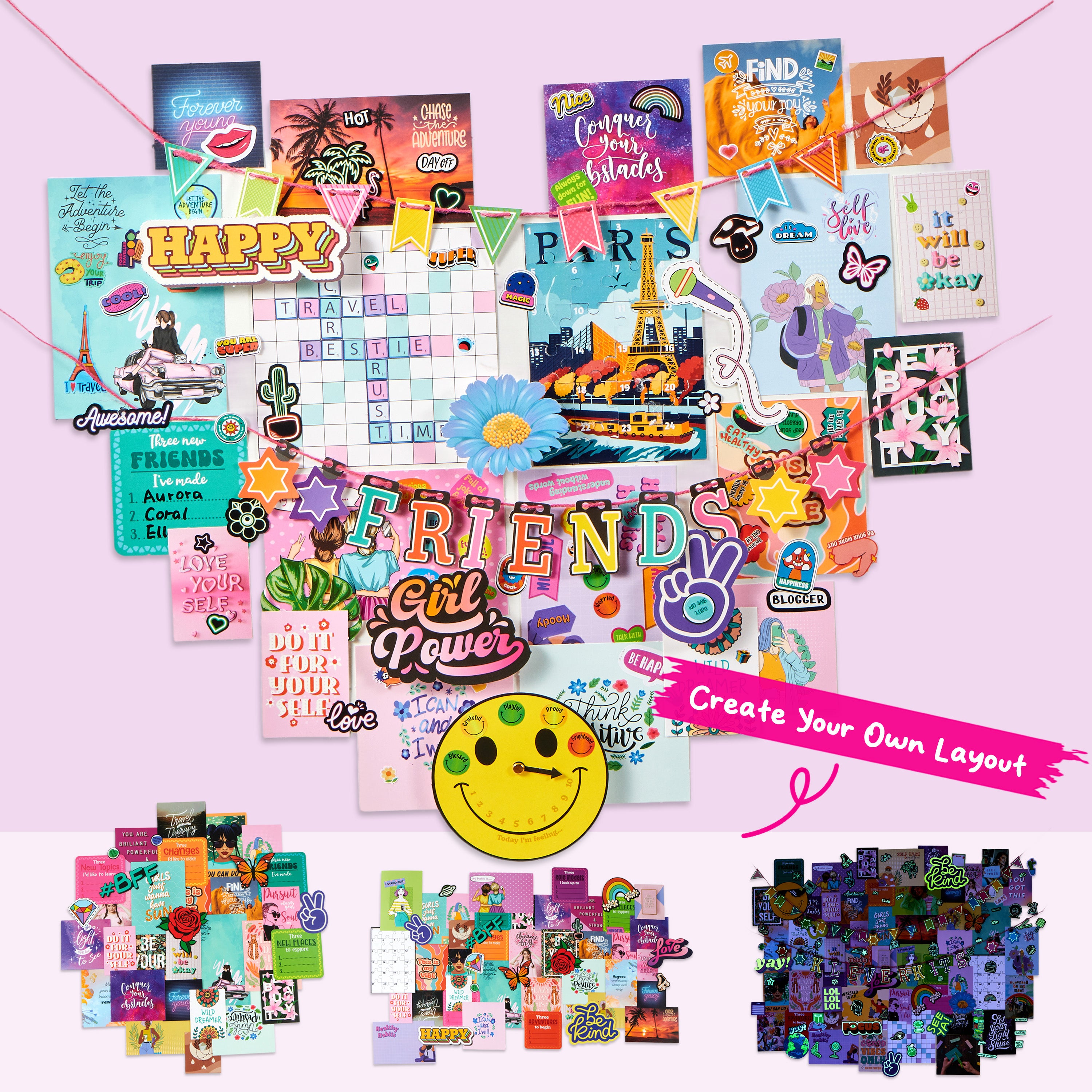 Klever Kits Glow-in-the-Dark Wall Collage Aesthetic Decor Kit