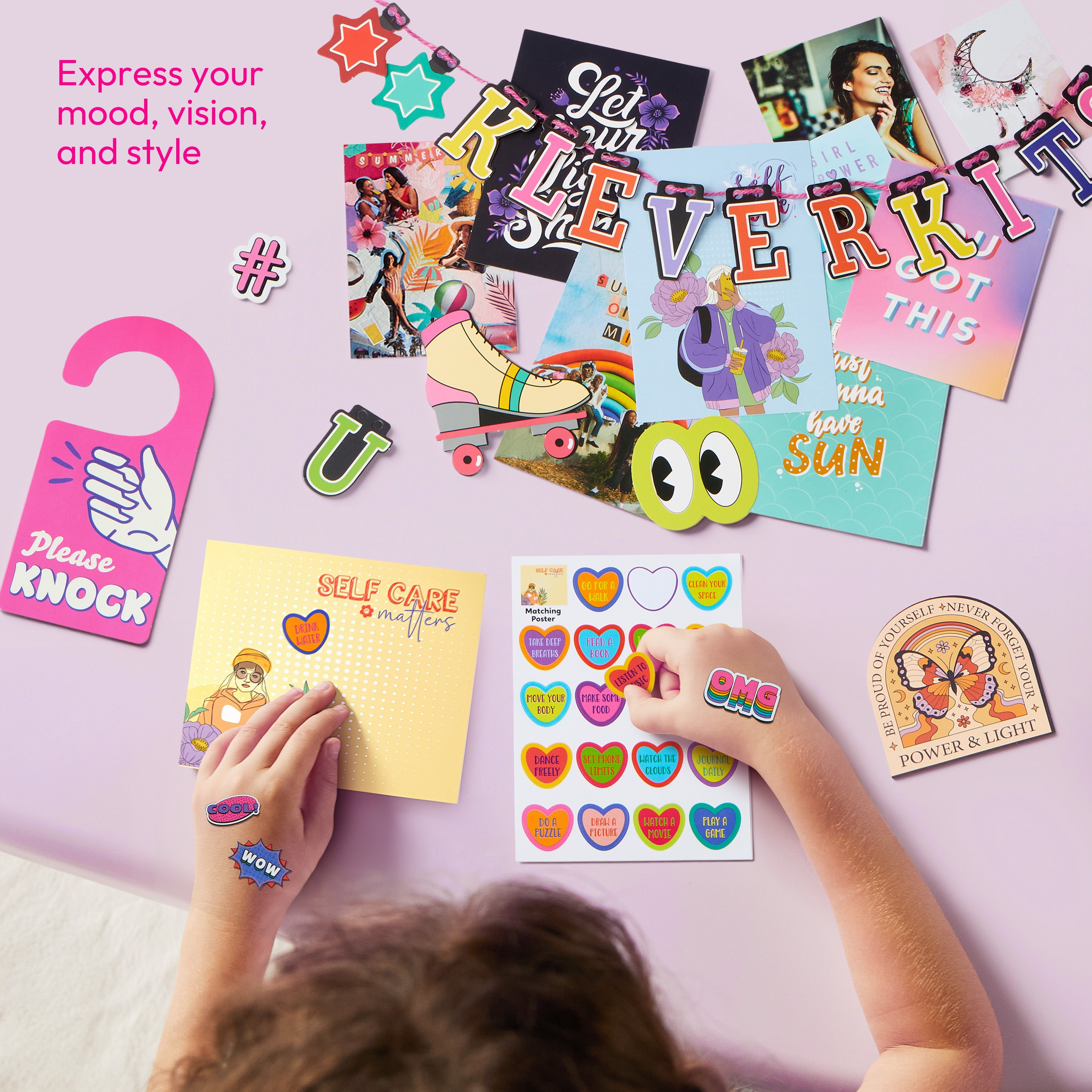 Klever Kits Glow-in-the-Dark Wall Collage Aesthetic Decor Kit