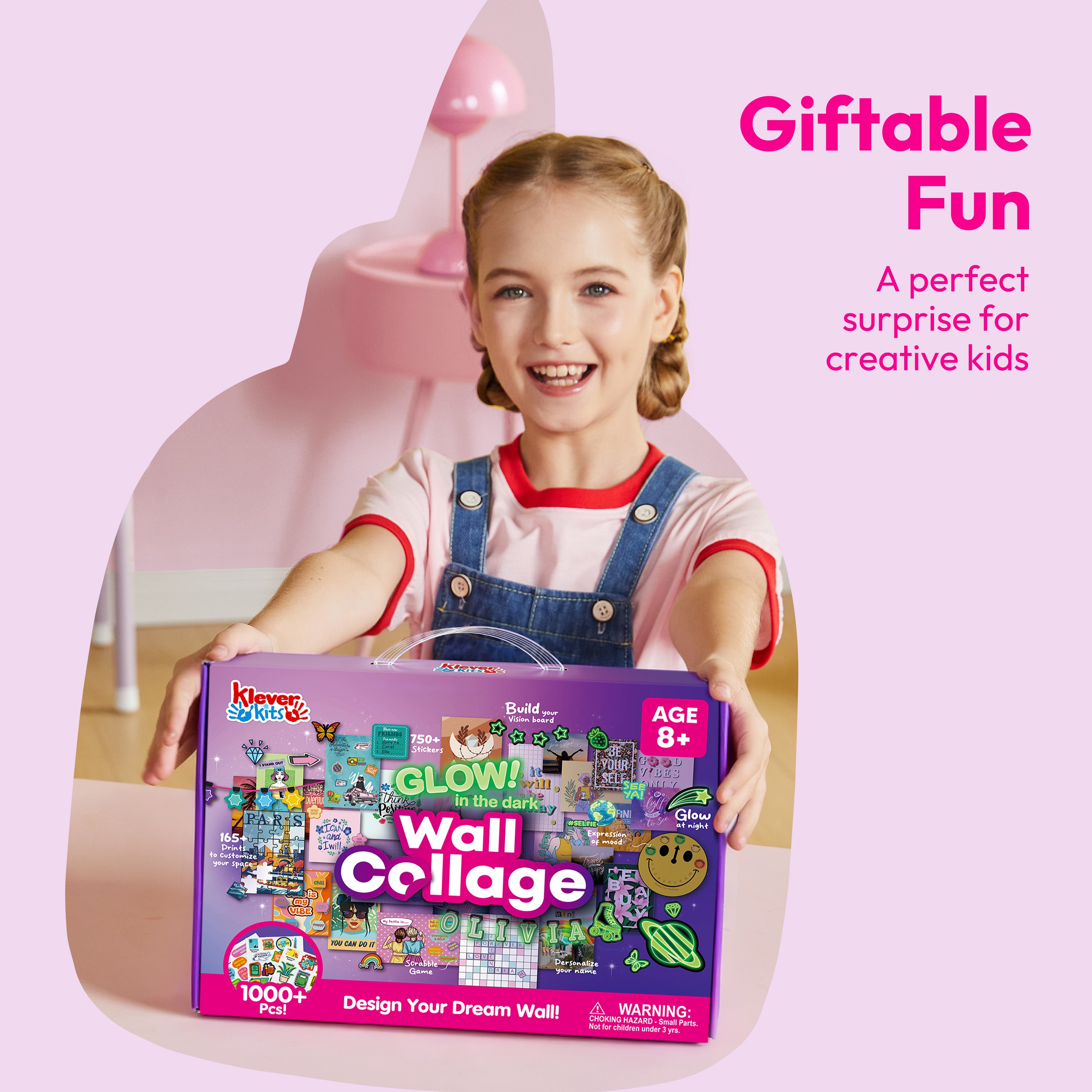 Klever Kits Glow-in-the-Dark Wall Collage Aesthetic Decor Kit