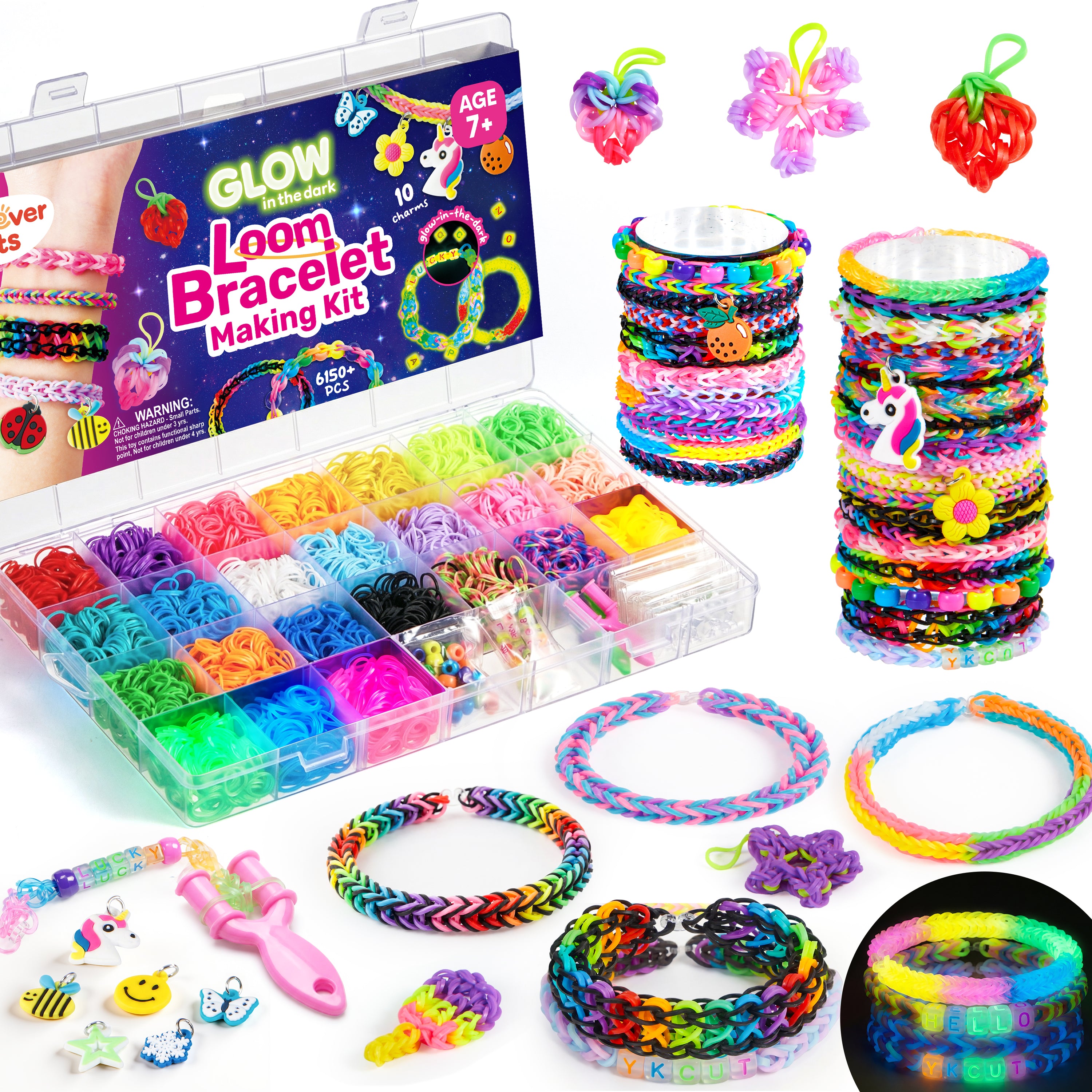 Klever Kits Glow-in-the-Dark Loom Bracelet Kit (6000+ Pcs)