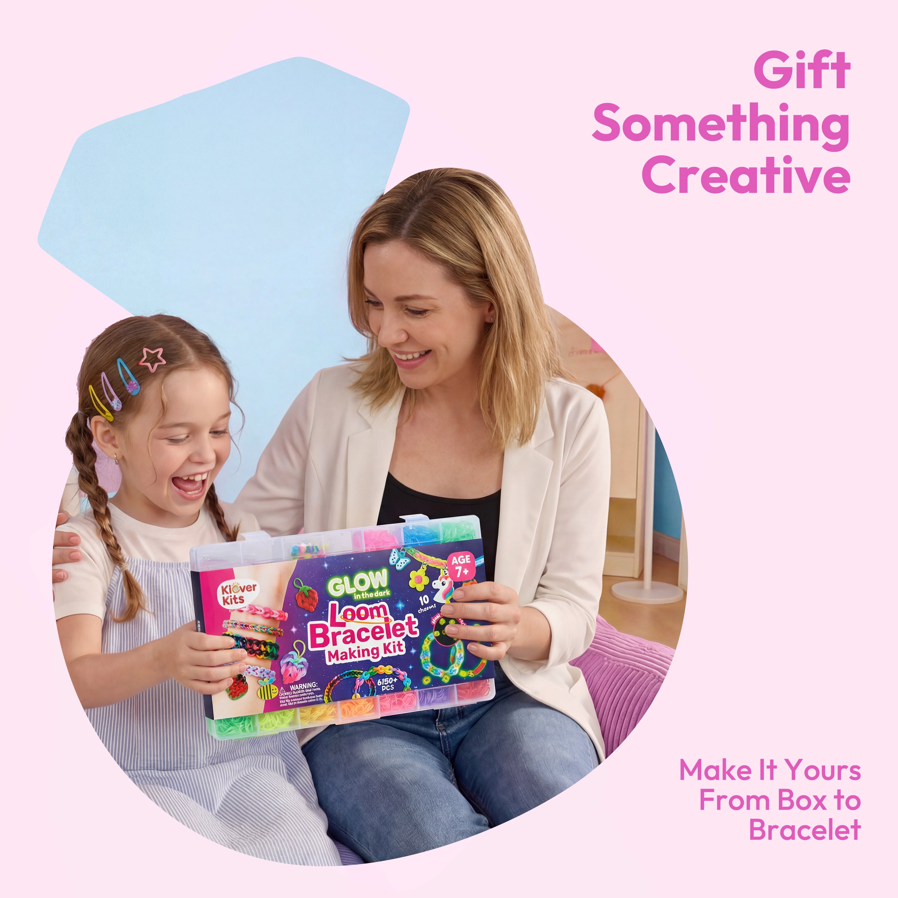 Klever Kits Glow-in-the-Dark Loom Bracelet Kit (6000+ Pcs)