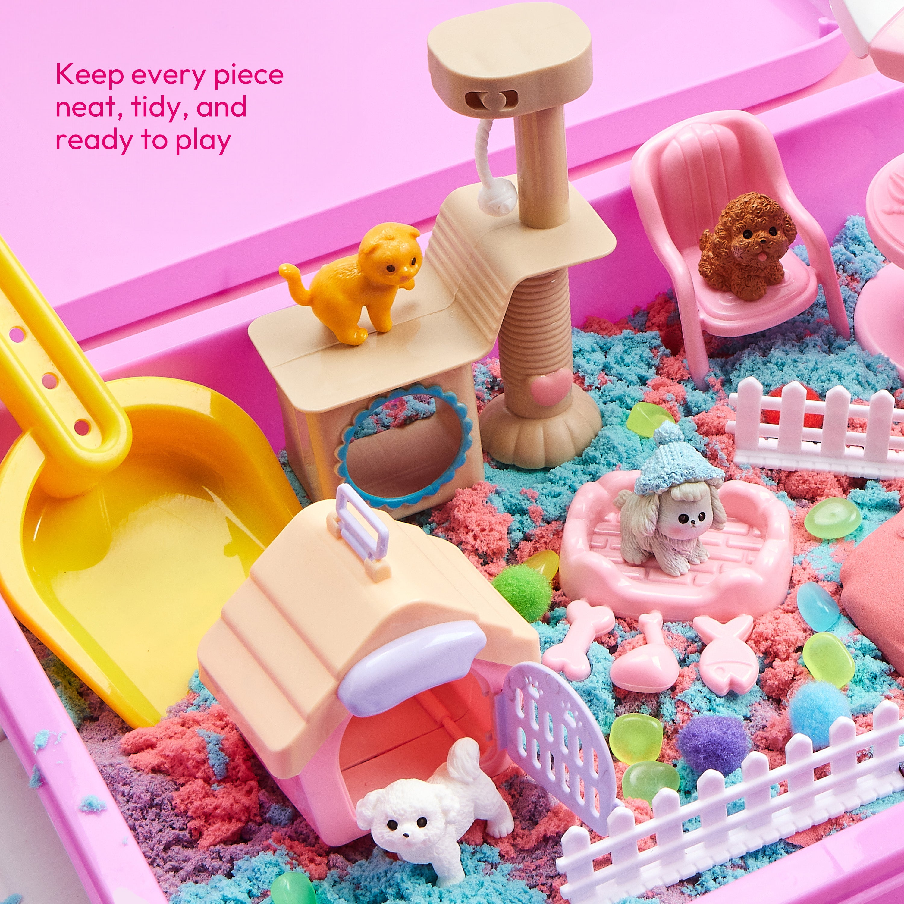 Klever Kits Cute Pet Sensory Bin with Glow Stones Age 3+