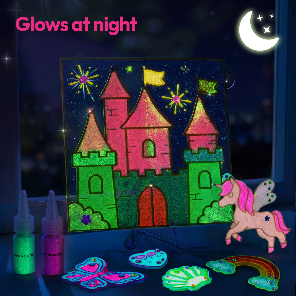 Klever Kits Glow-in-the-Dark Sand Art Activity Set (9 Bottles)