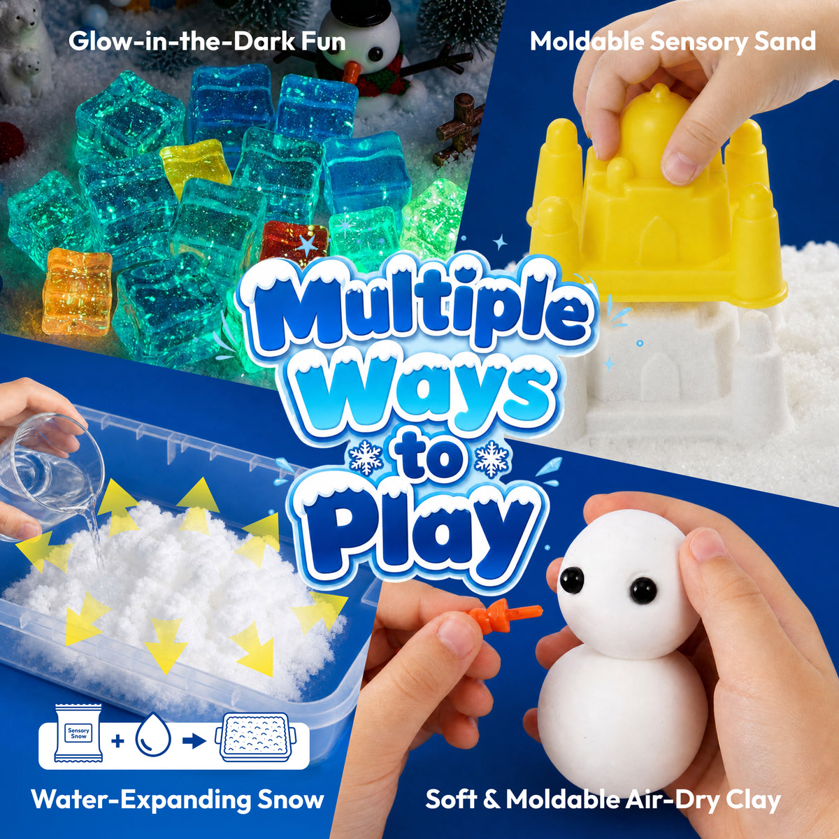 Klever Kits Thyle Winter Sensory Bin - Polar Animals Christmas Counting Toy