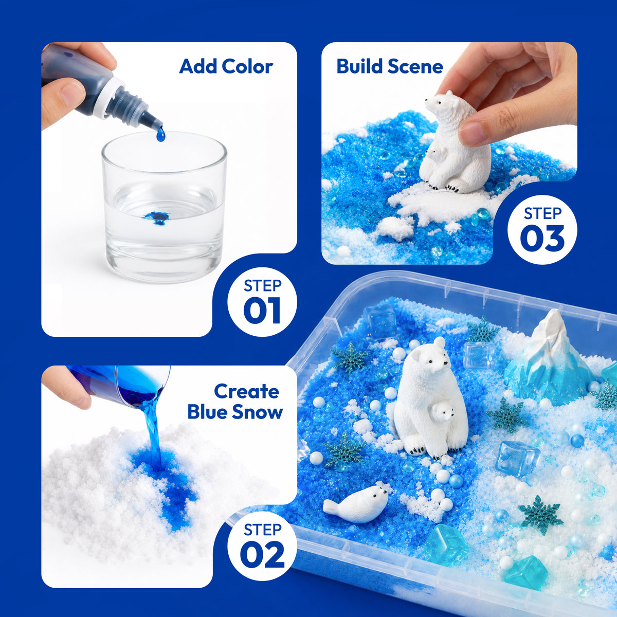 Klever Kits Thyle Winter Sensory Bin - Polar Animals Christmas Counting Toy