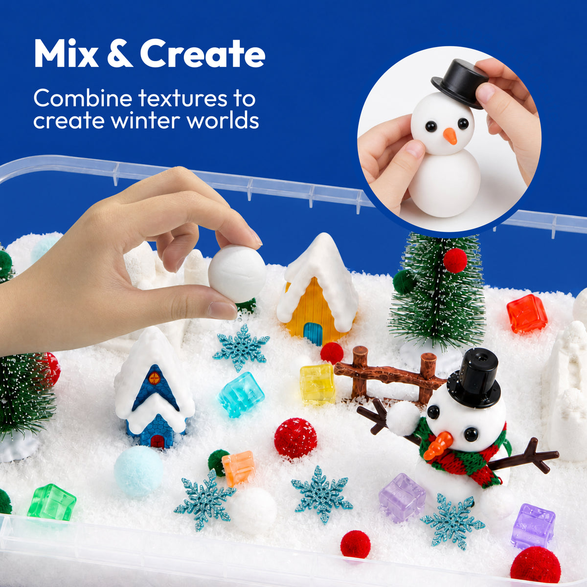Klever Kits Thyle Winter Sensory Bin - Polar Animals Christmas Counting Toy