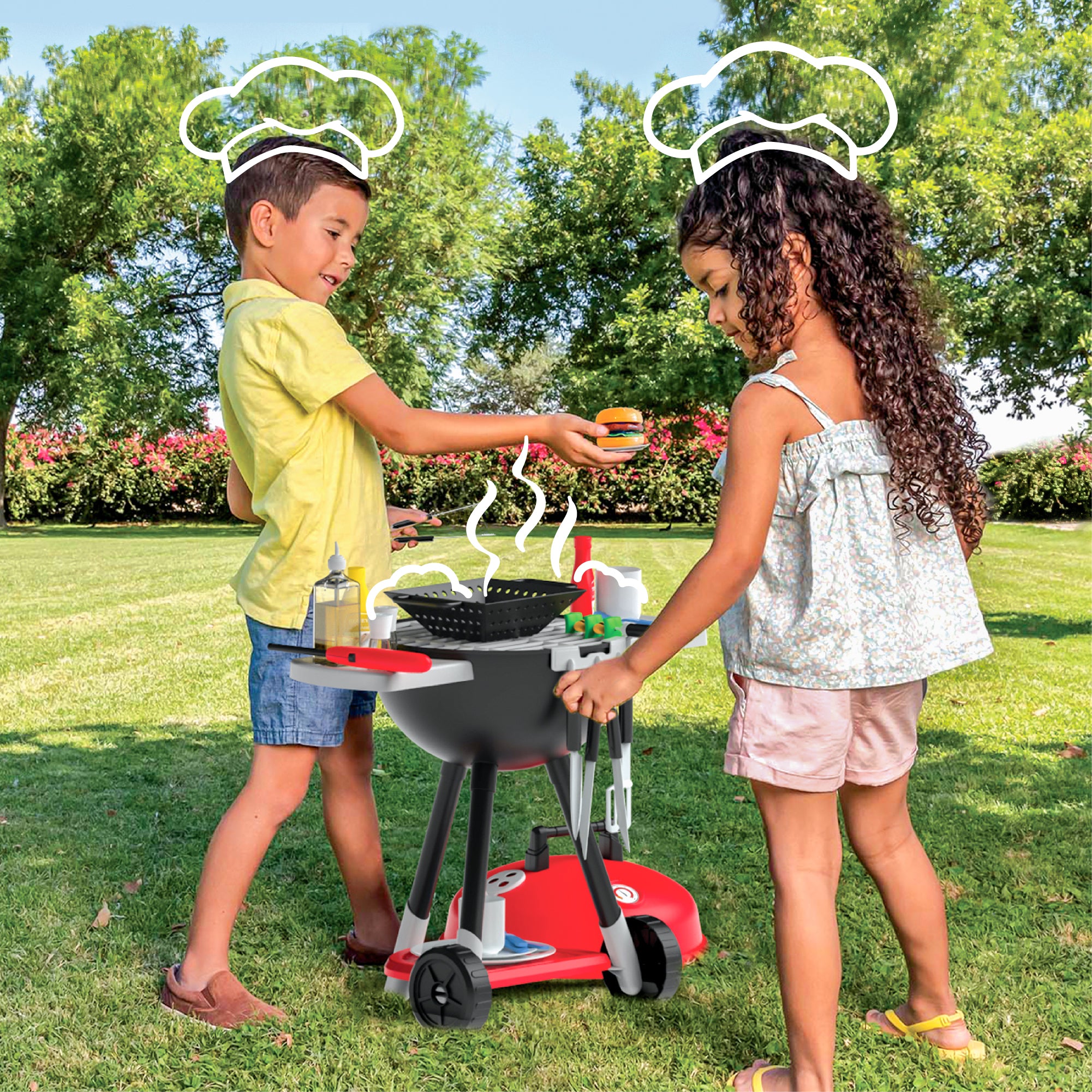 JOYIN Kids BBQ Grill & Play Food Toy Set for Toddlers