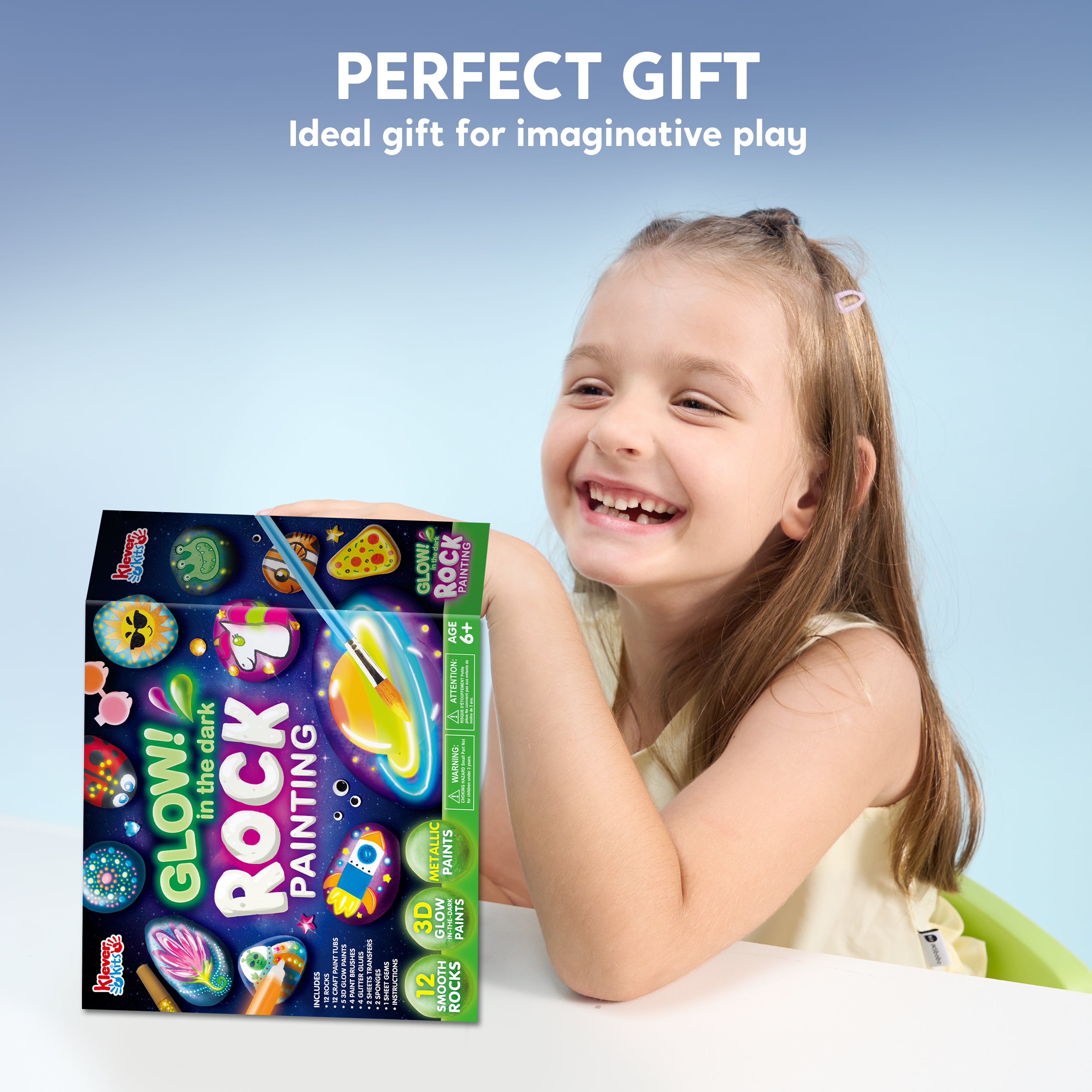Klever Kits Glow in the Dark Rock Painting Kit for Kids Ages 6-12