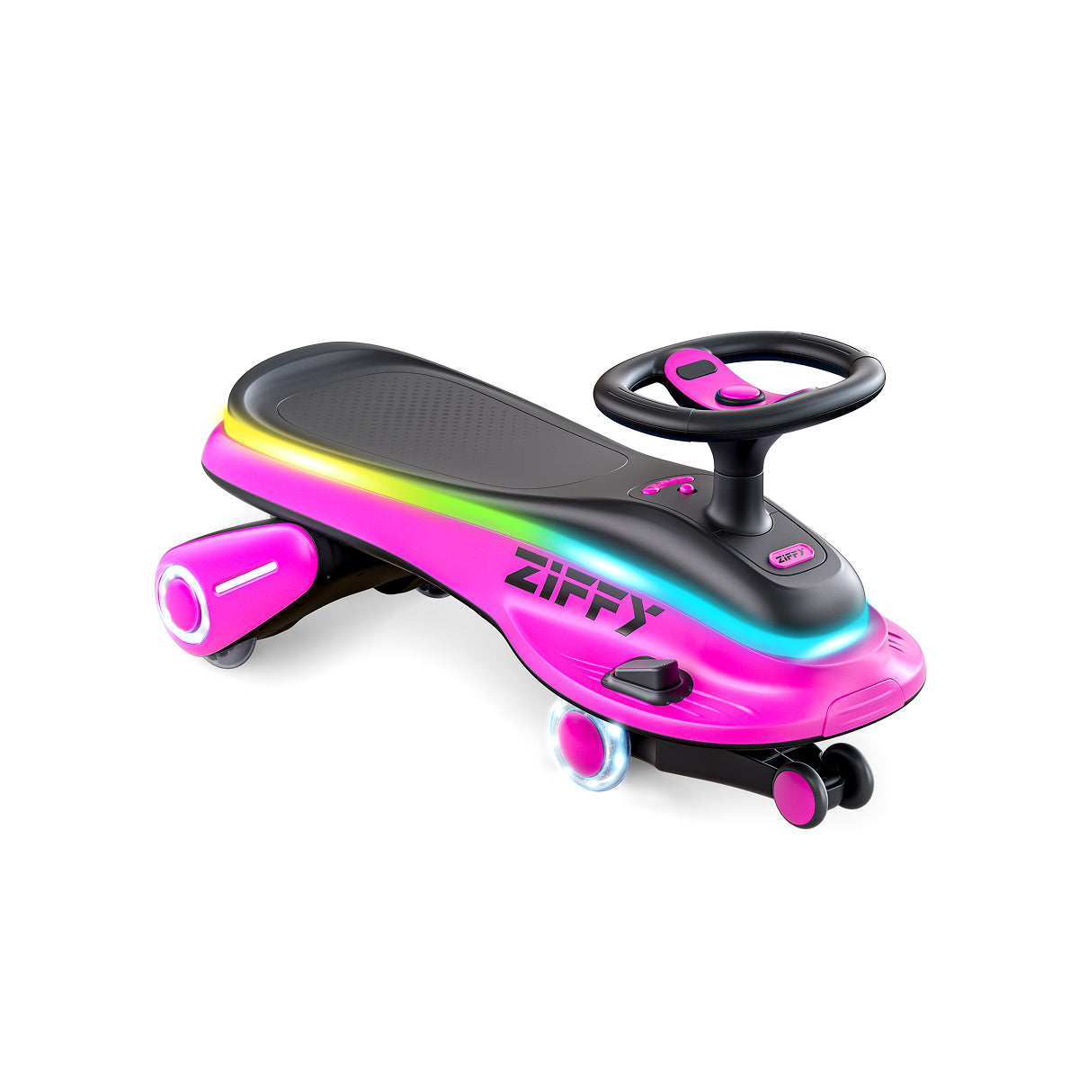 JOVA-ZIFFY 45W Electric Wiggle Car - Light-Up Ride-On Toy, Pink
