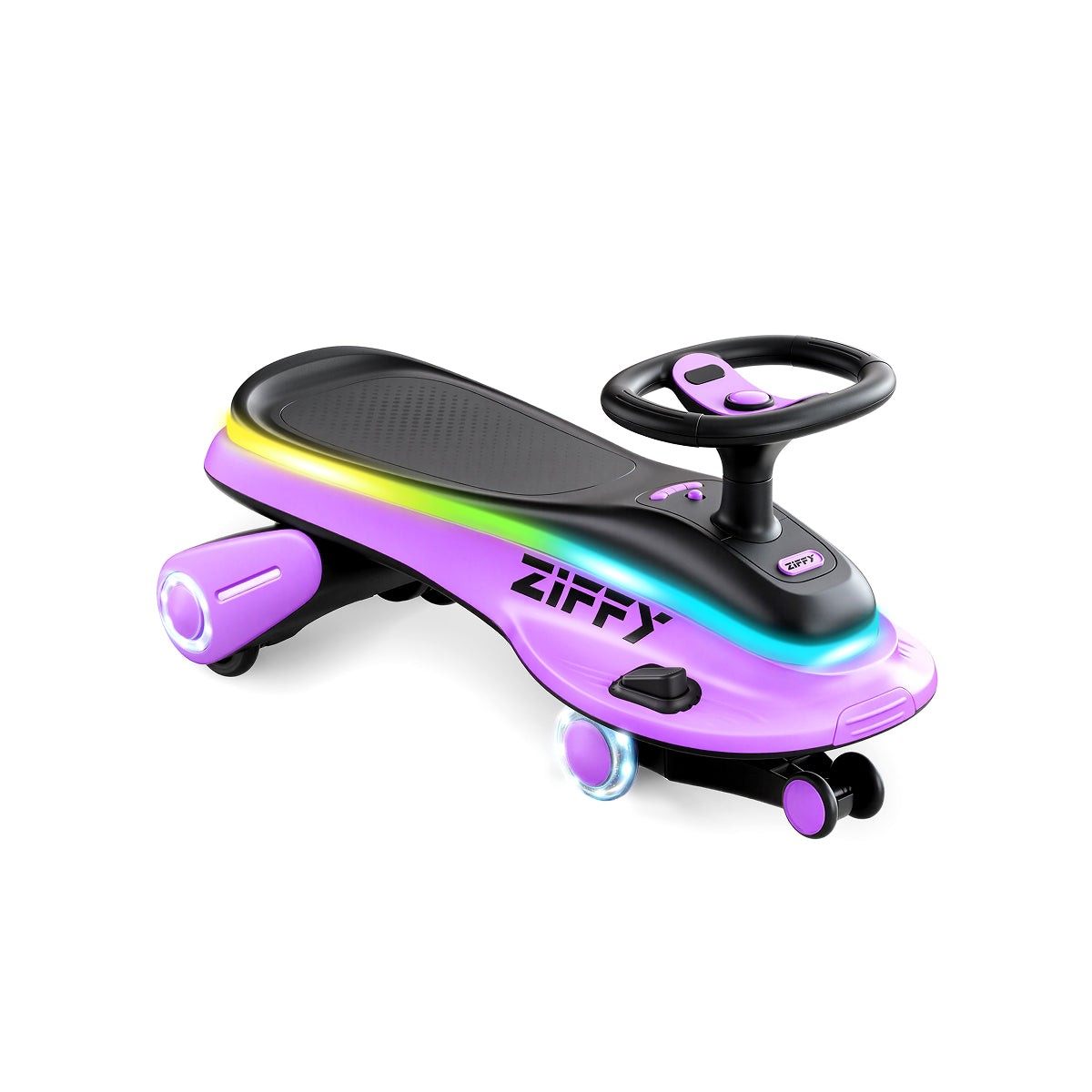 JOVA-ZIFFY 45W Electric Wiggle Car - Light-Up Ride-On Toy, Purple