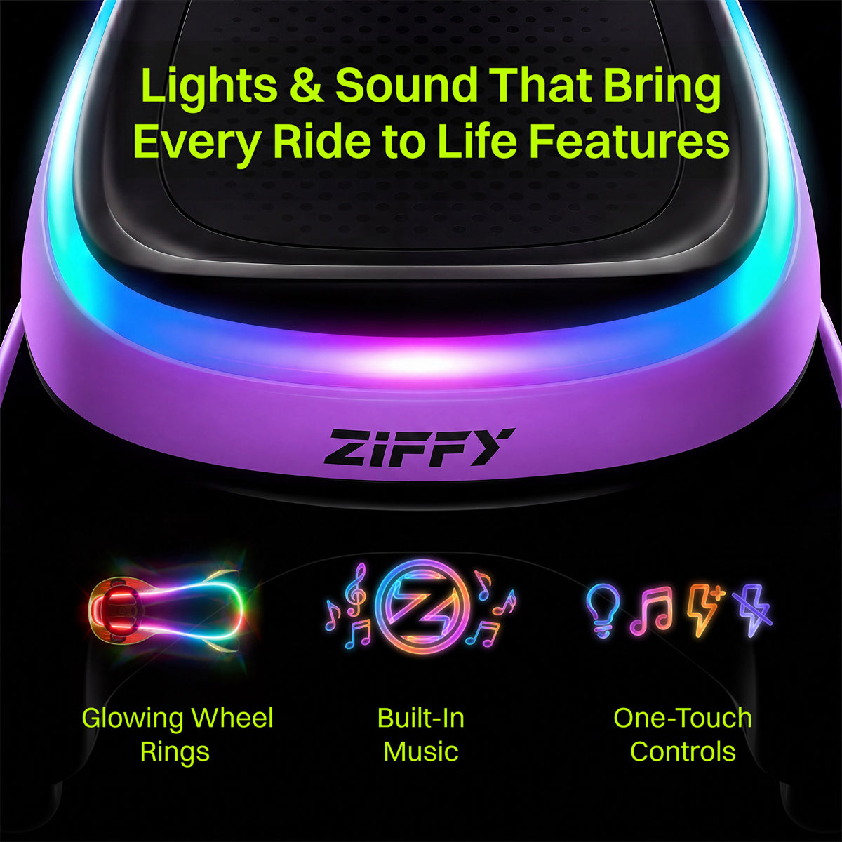 JOVA-ZIFFY 45W Electric Wiggle Car - Light-Up Ride-On Toy, Purple