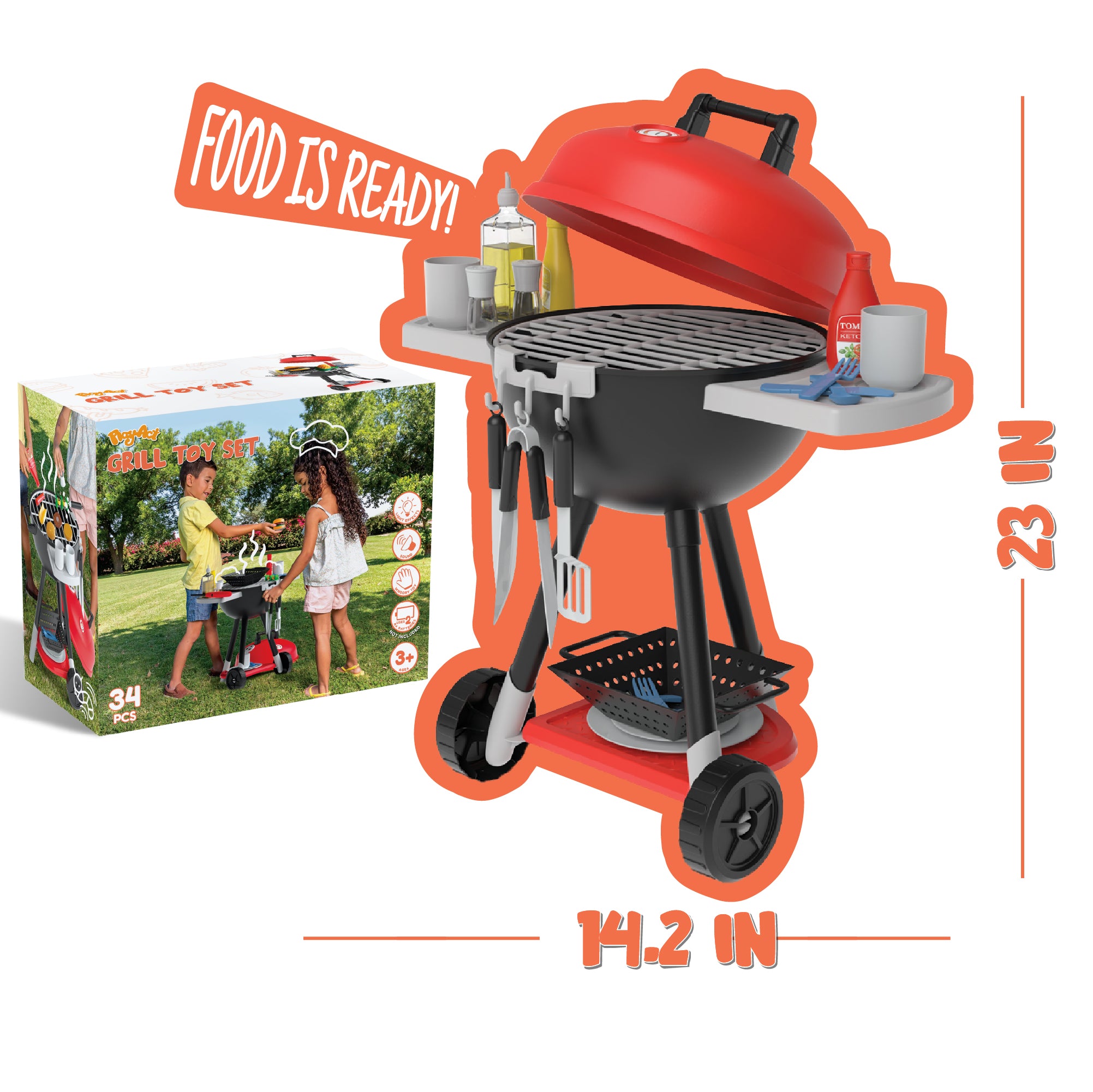 JOYIN Kids BBQ Grill & Play Food Toy Set for Toddlers