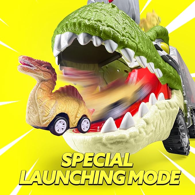Vroomix Tyrannosaurus Carrier Truck - 6 Dinosaurs, Music & Lights