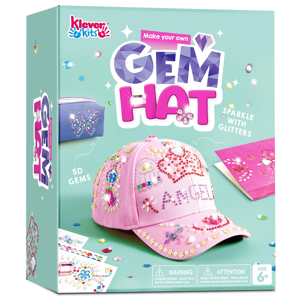 Klever Kits DIY Gem Art Sun Hat Kit for Girls Ages 6-12