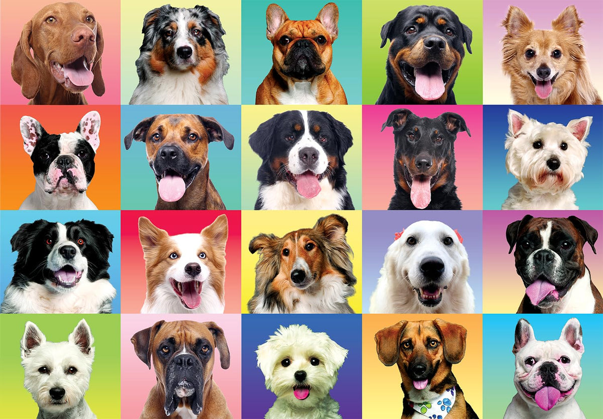 Play-Act 300 PCS Dog Jigsaw Puzzle - Multicolor Puppy Theme for Kids & Adults