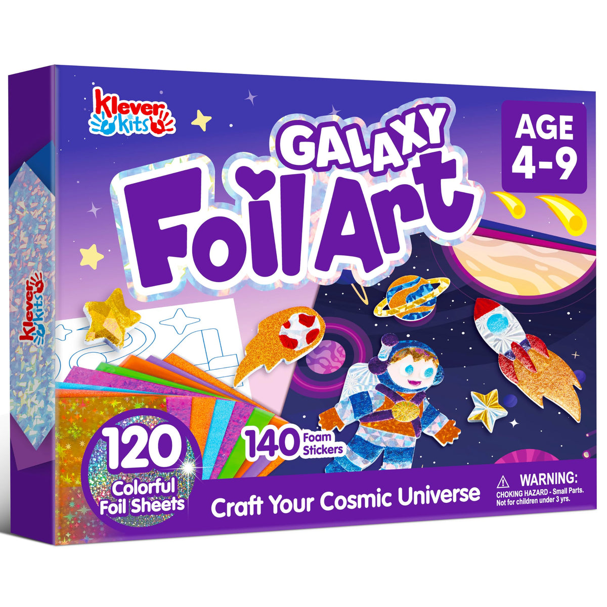 Klever Kits Outer Space Foil Art & Galaxy Foam Sticker Craft Kit