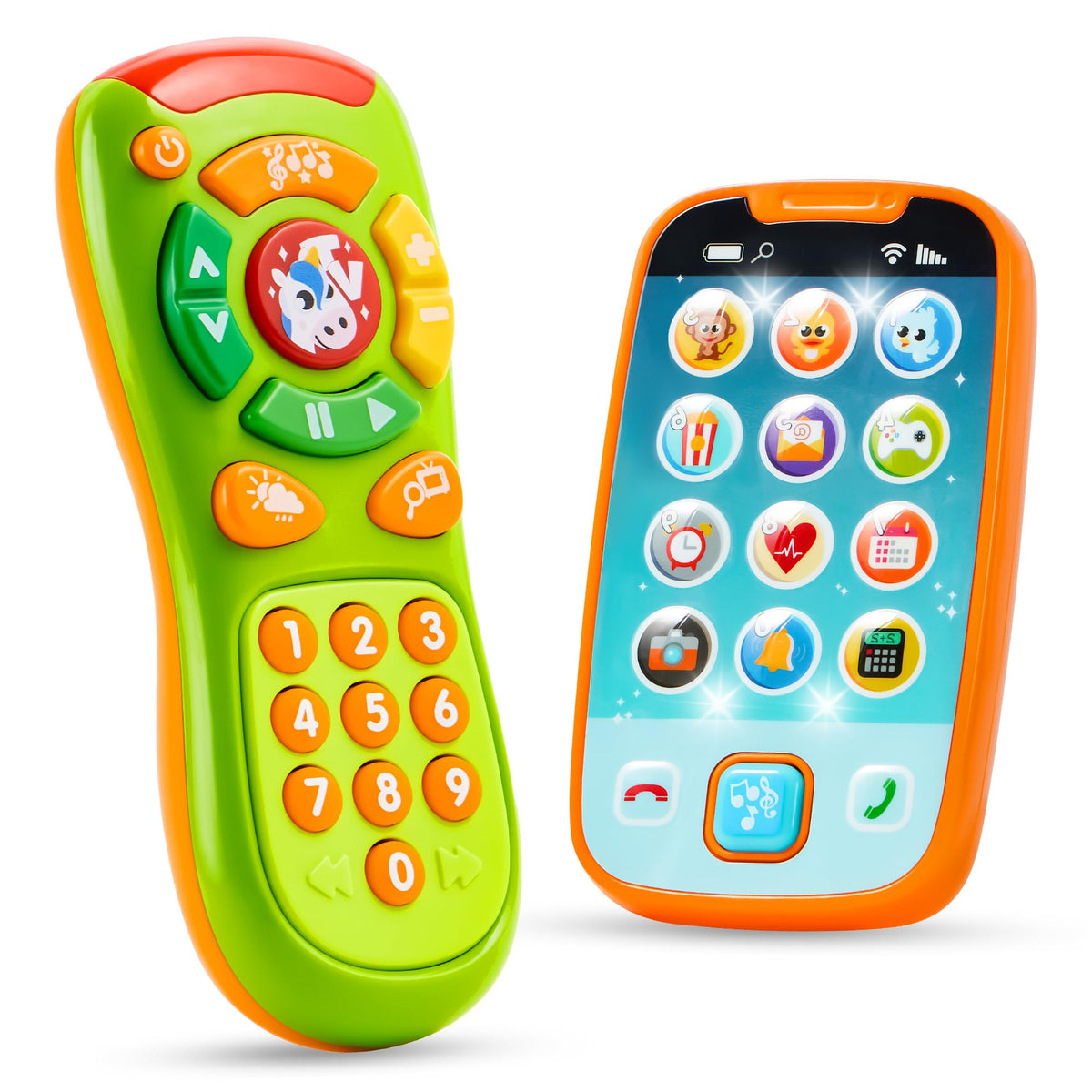 Play-Act Baby Toy Phone & Remote with Music - Fun Learning Musical Toys
