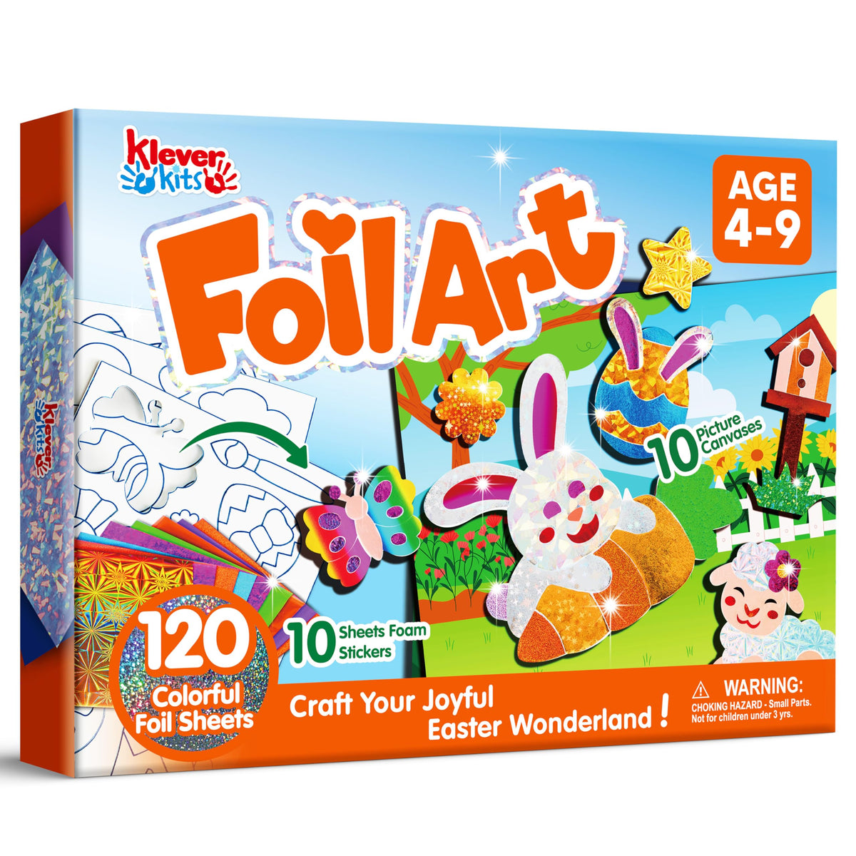 Klever Kits Animal Foil Art & Foam Sticker Craft Kit
