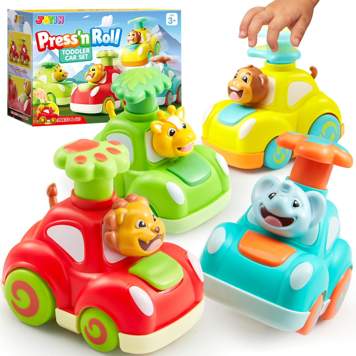 VROOMIX Press 'n Roll 4 Pcs Toddler Pressing Car Set